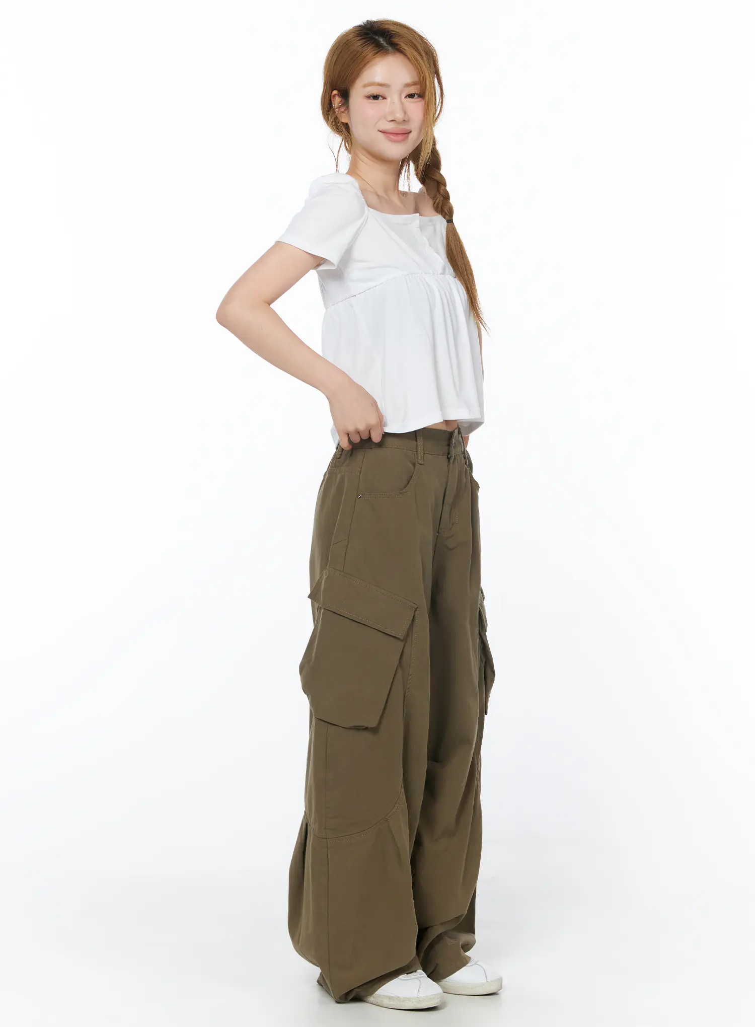 Casual Wide Leg Cargo Pants CY508 - Image 6