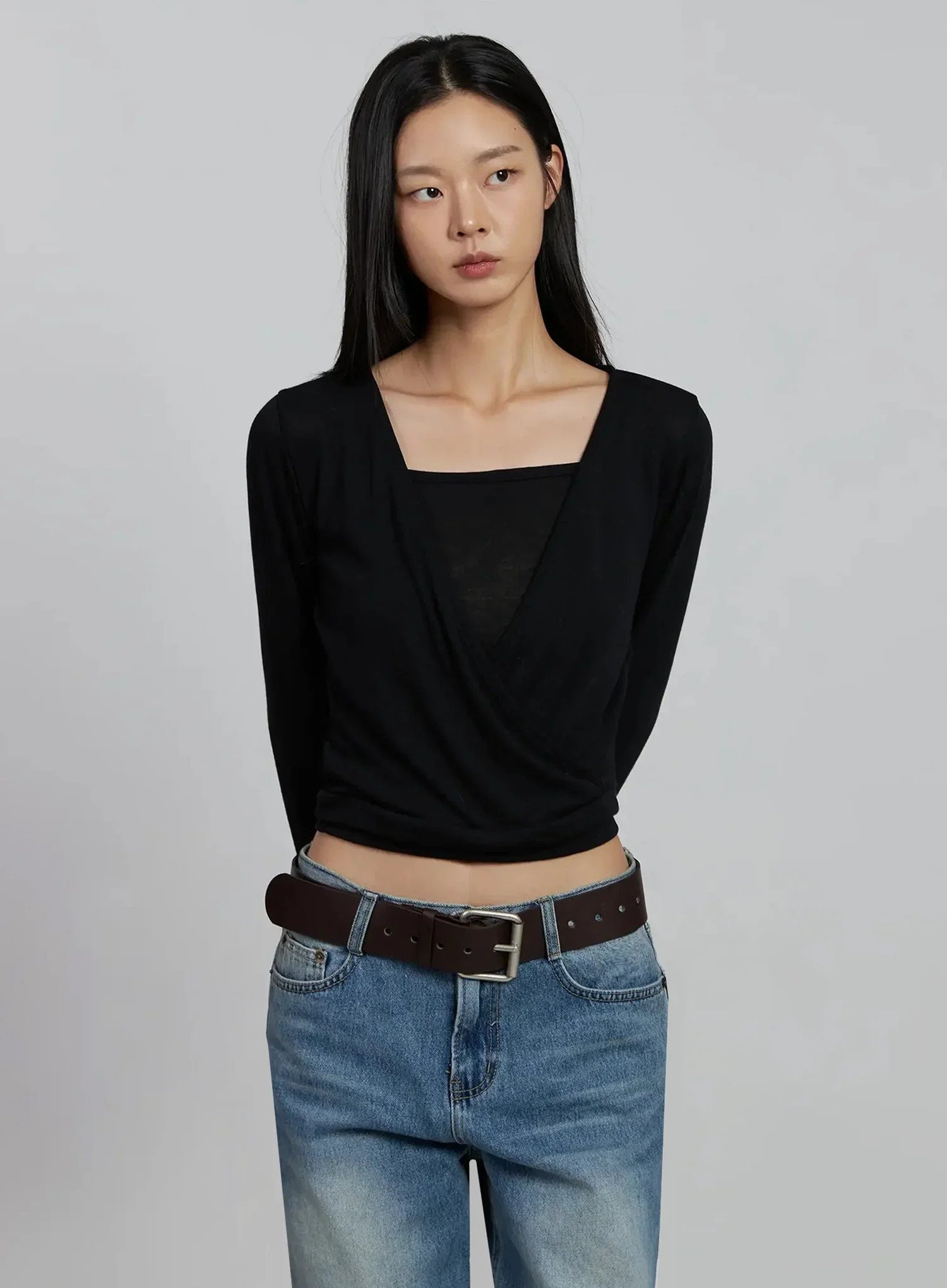Casual Wrap V-Neck Top Set IM520 - Image 14
