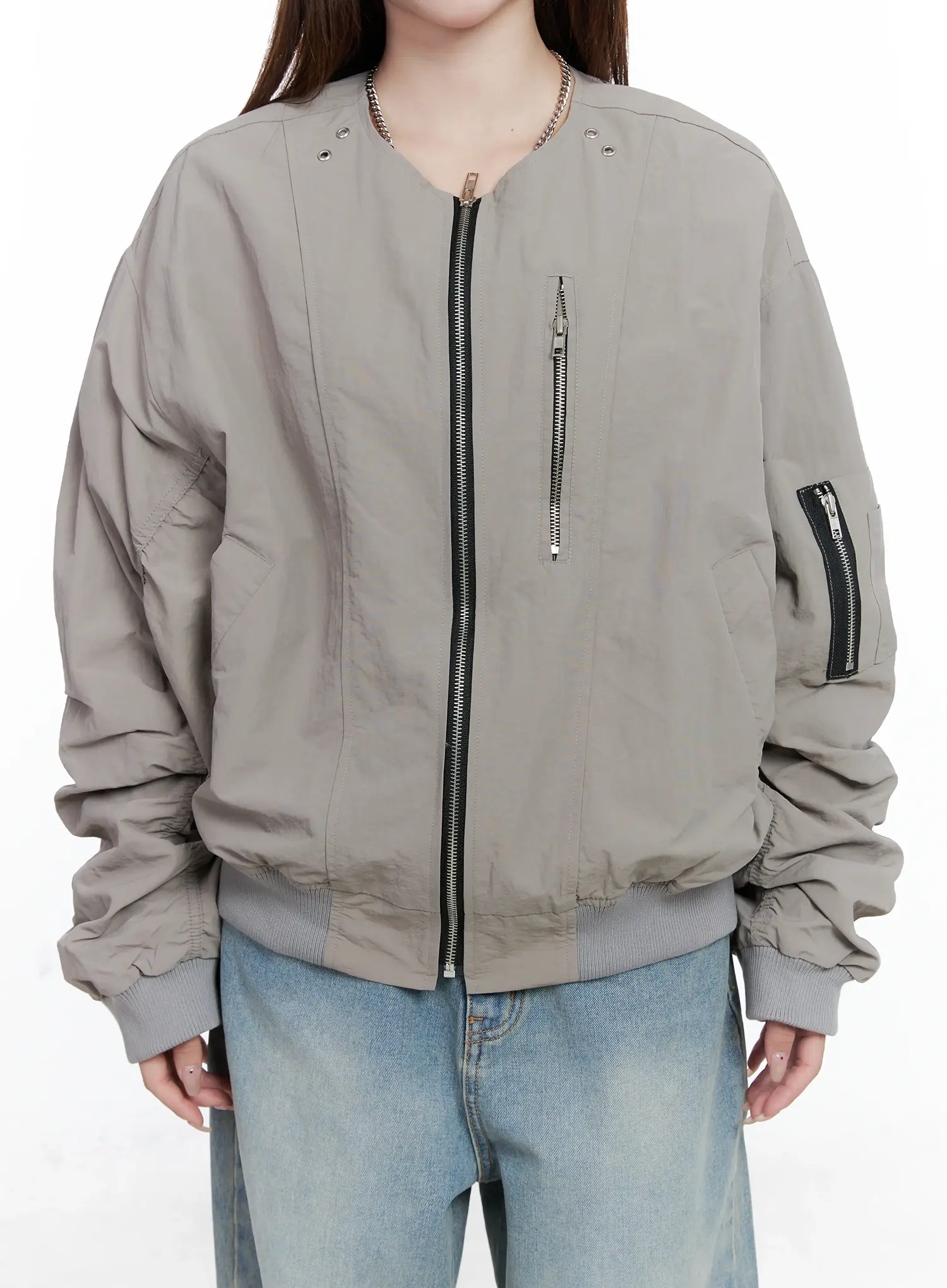 Casual Zip-Up Bomber Jacket CS501 - Image 8