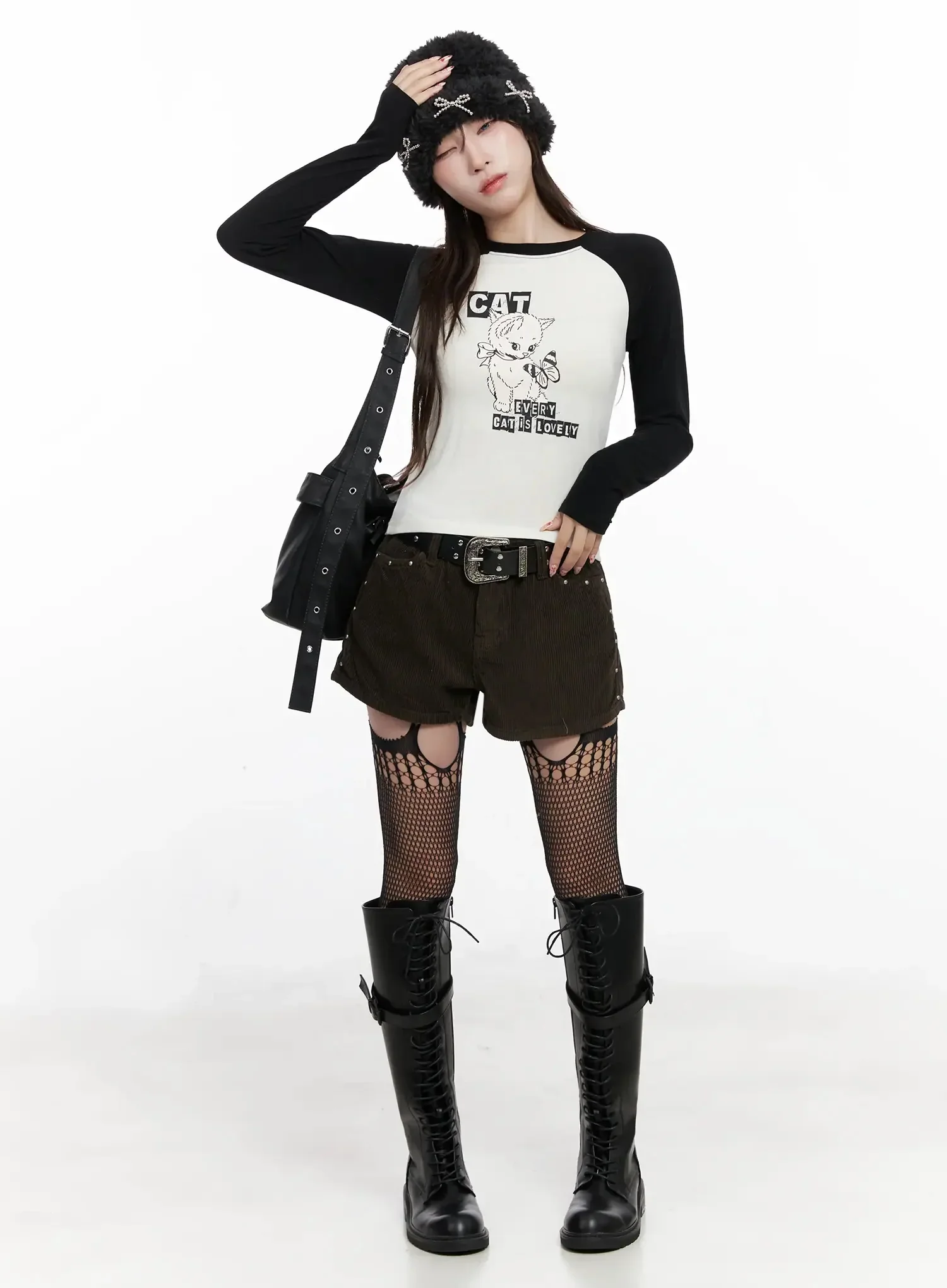 Cat Graphic Raglan Top IN503 - Image 13