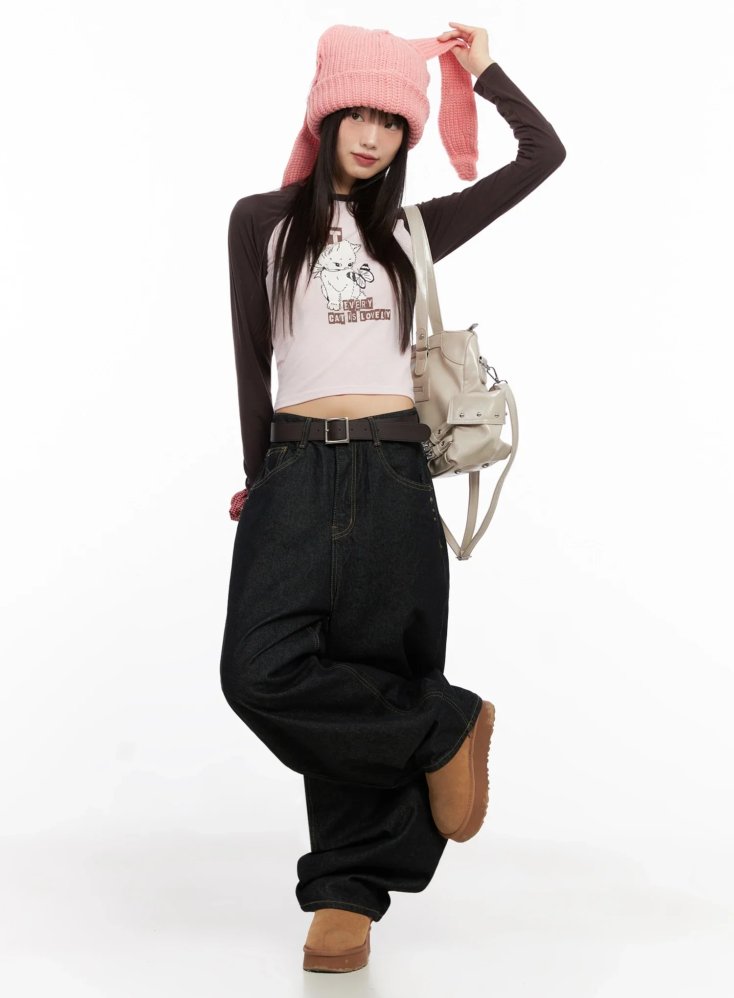 Cat Graphic Raglan Top IN503 - Image 3