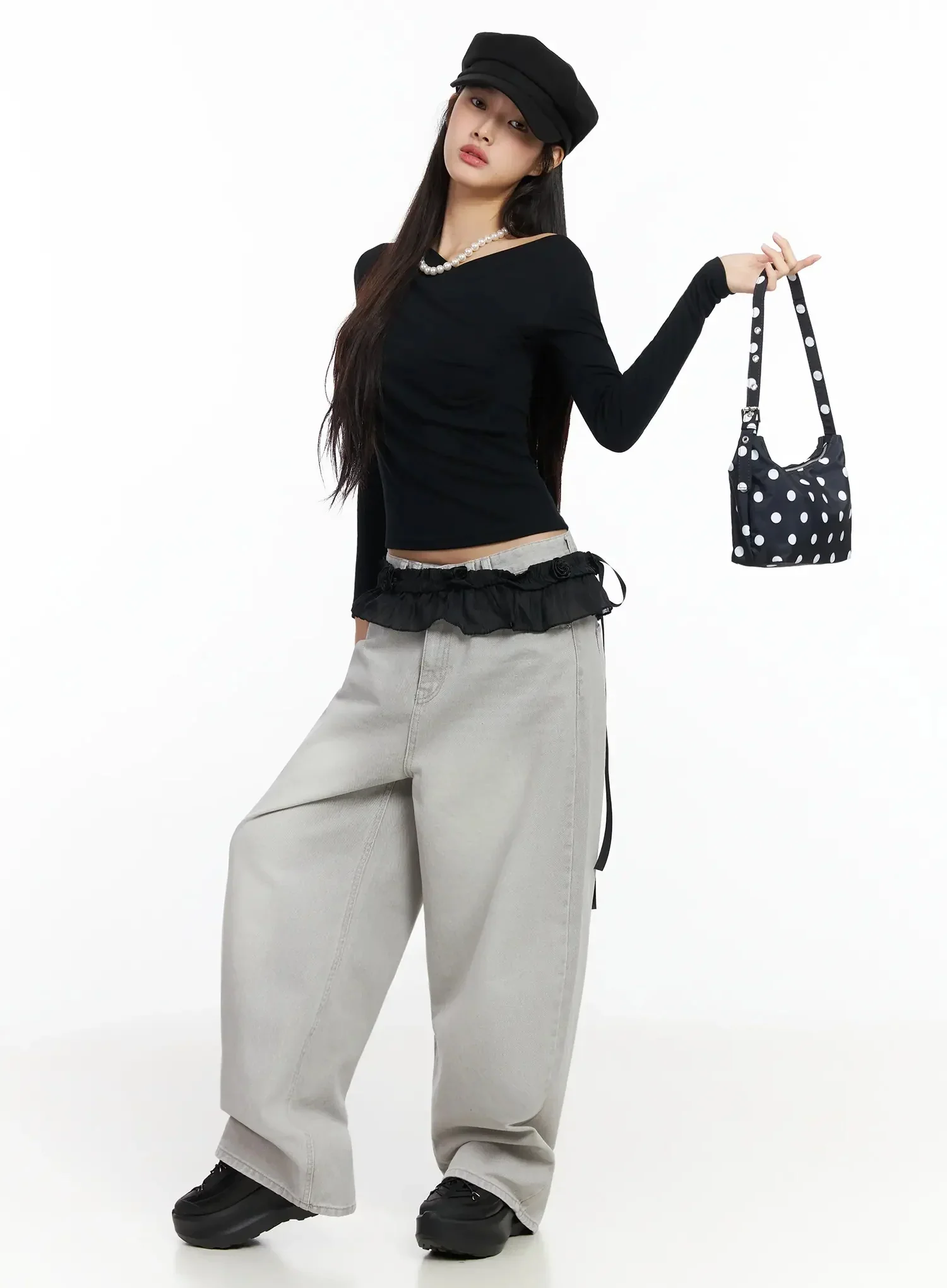 Cece Stone Washed Wide Leg Jeans IA508 - Image 13