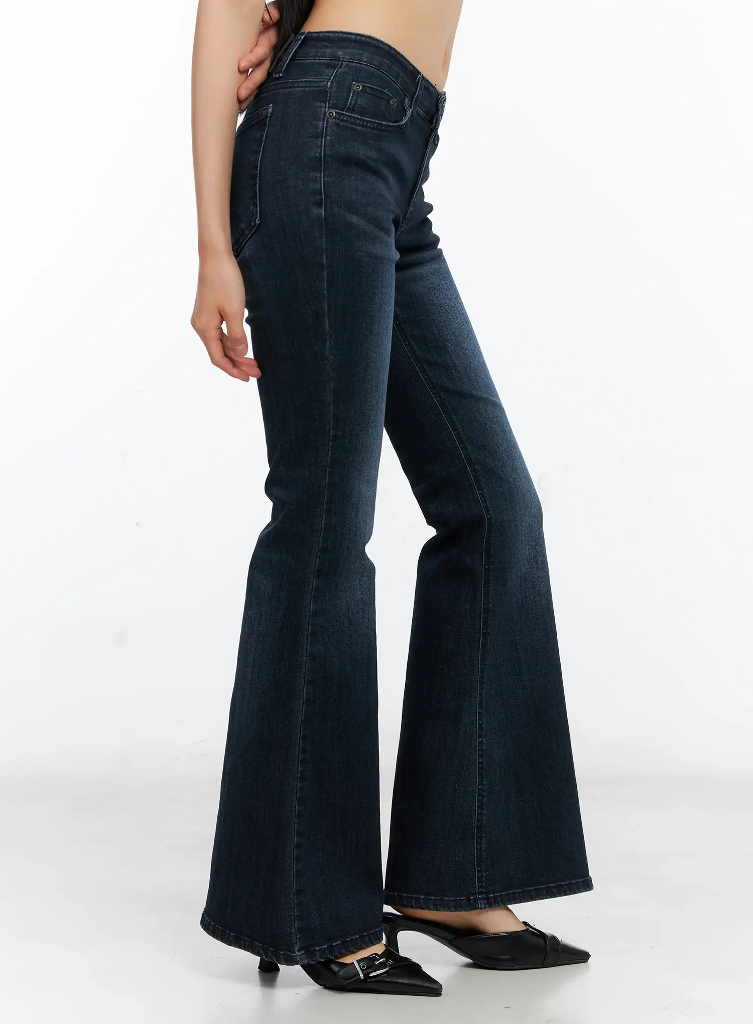 Chaerin Washed Flare Denim Jeans CL529 - Image 2