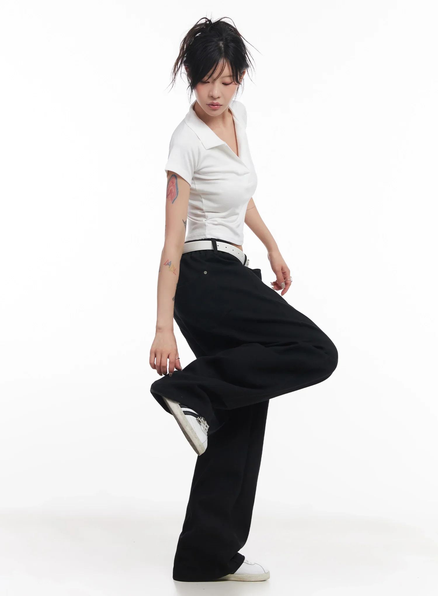 Chaeryeong Belted Wide-Leg Sweatpants IC503 - Image 10