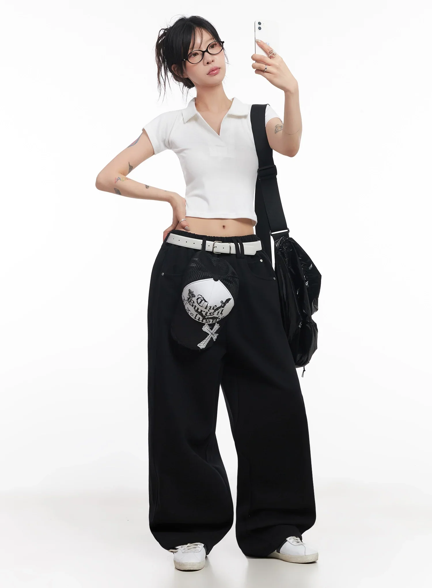 Chaeryeong Belted Wide-Leg Sweatpants IC503 - Image 3