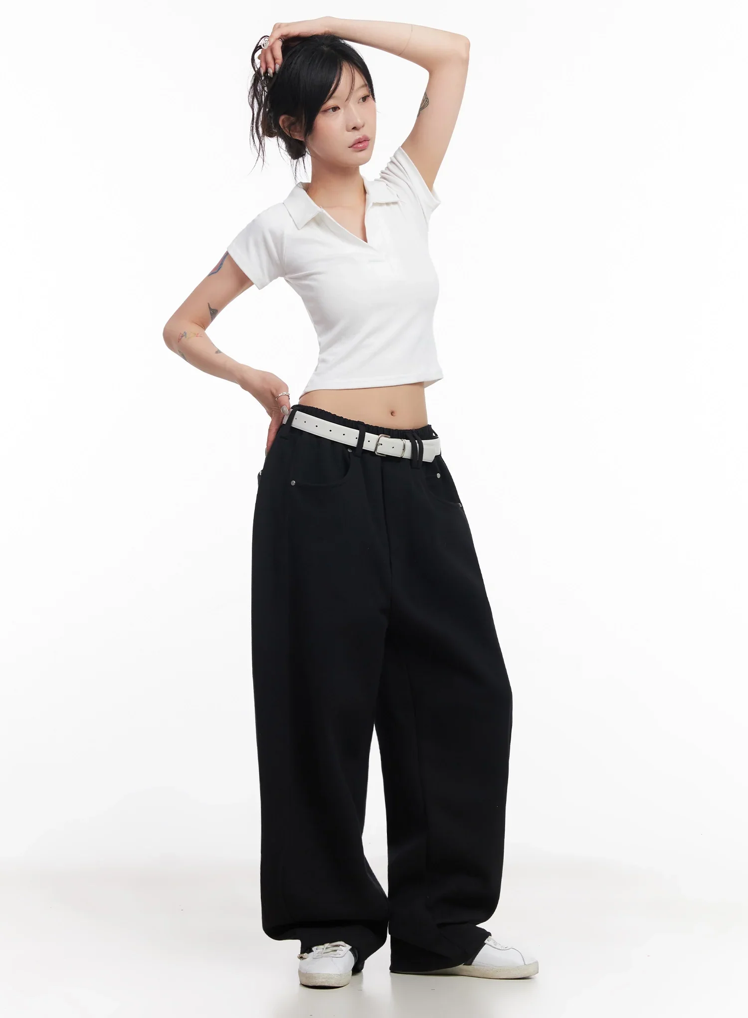 Chaeryeong Belted Wide-Leg Sweatpants IC503 - Image 9