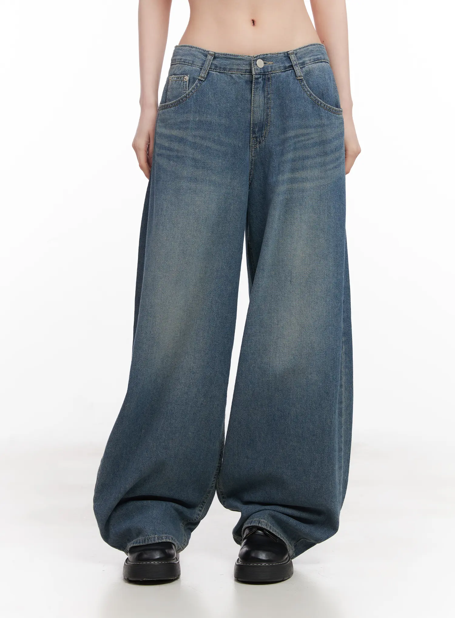 Chaewon Washed Wide-Leg Jeans CU511 - Image 8