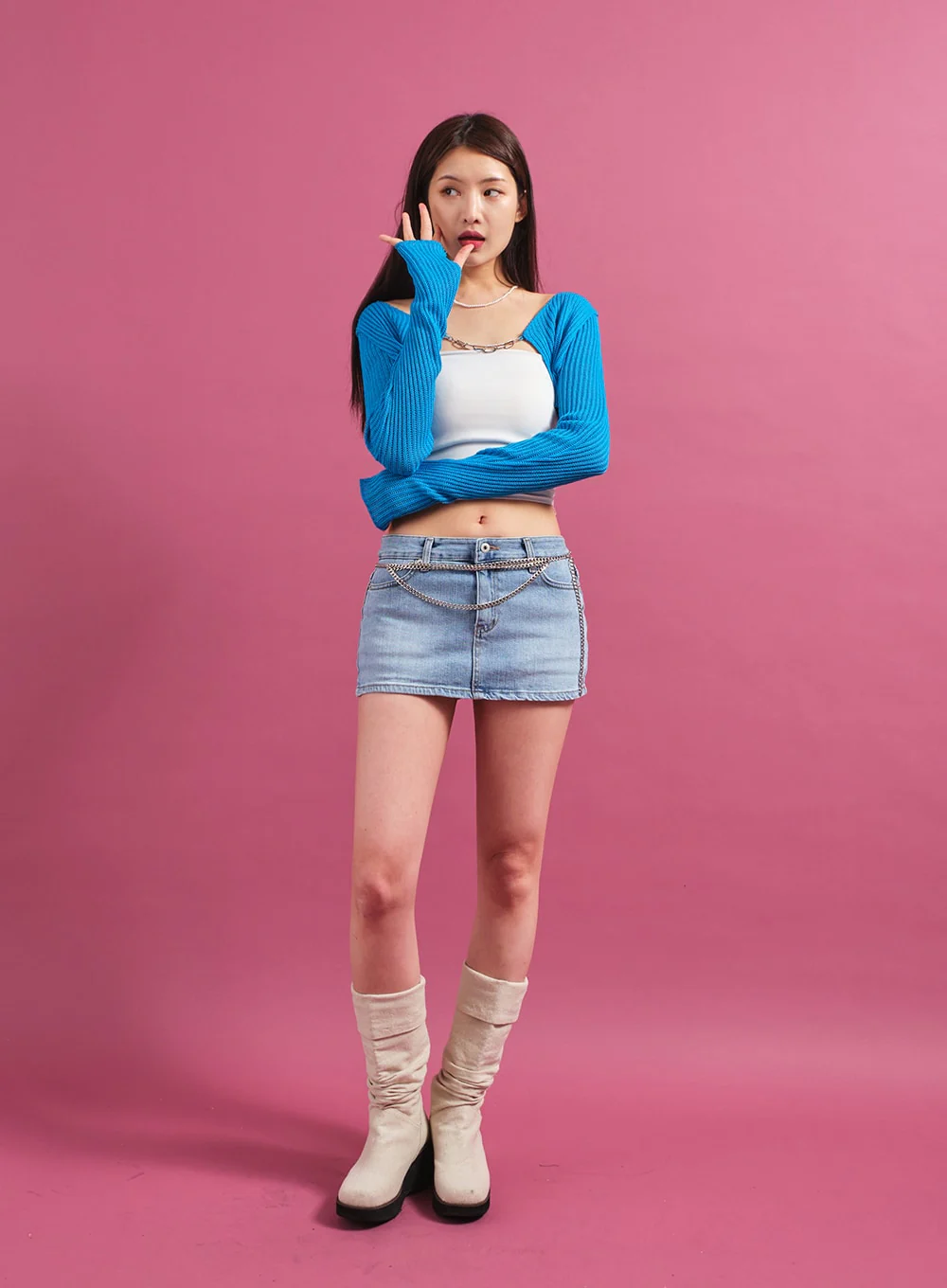 Chain Tied Crop Cardigan CM6 - Image 11