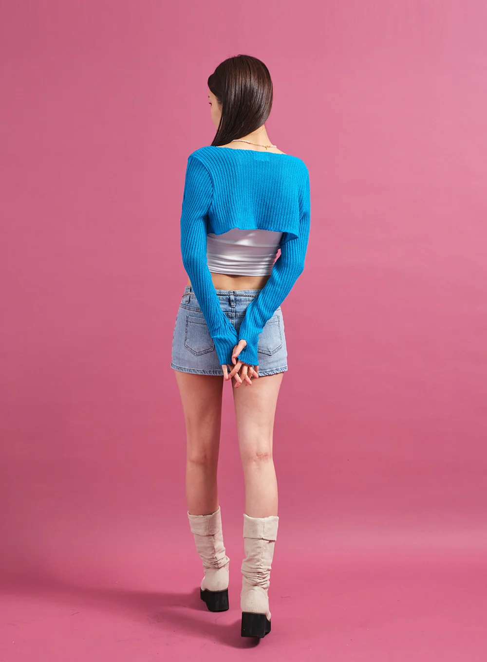 Chain Tied Crop Cardigan CM6 - Image 12