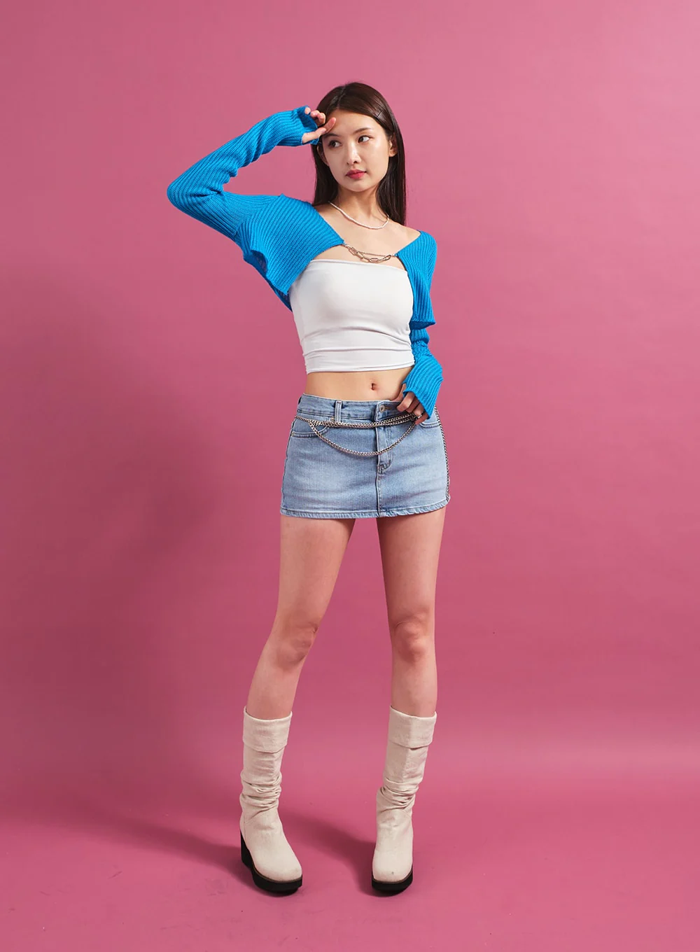 Chain Tied Crop Cardigan CM6 - Image 13