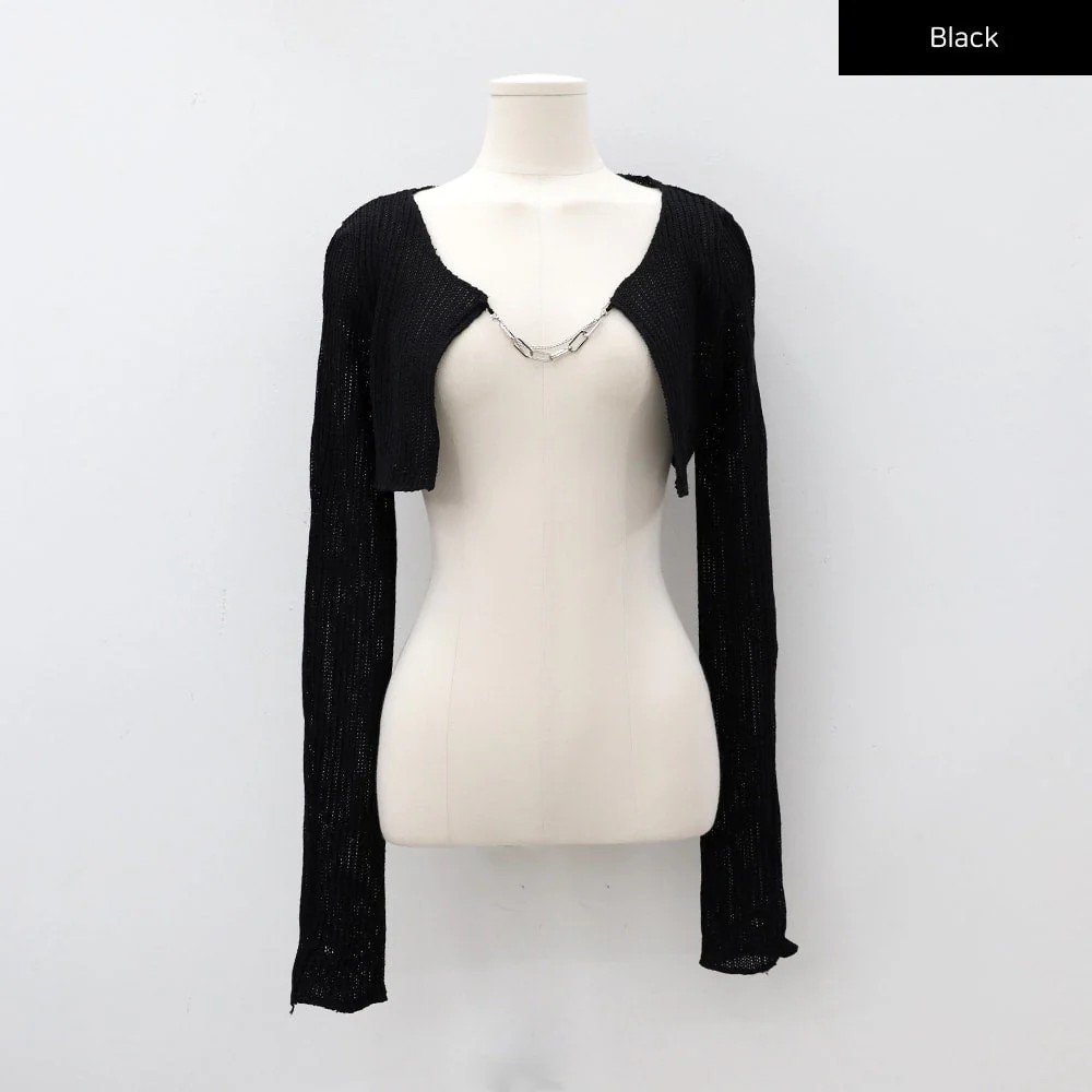 Chain Tied Crop Cardigan CM6 - Image 23