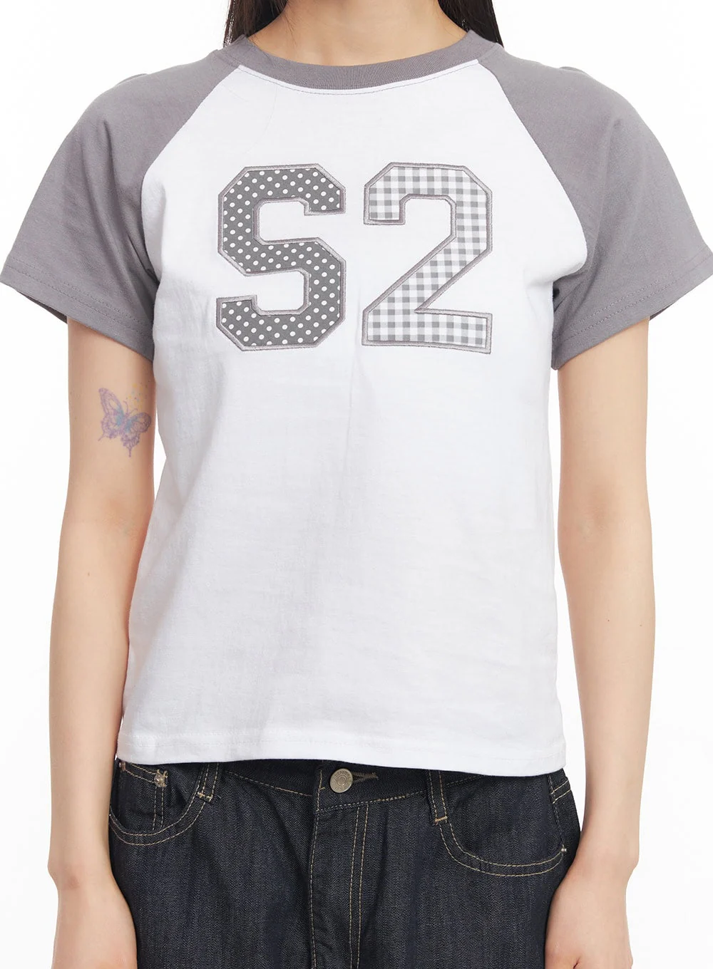 Check Embroidered Crop Top CA522 - Image 9