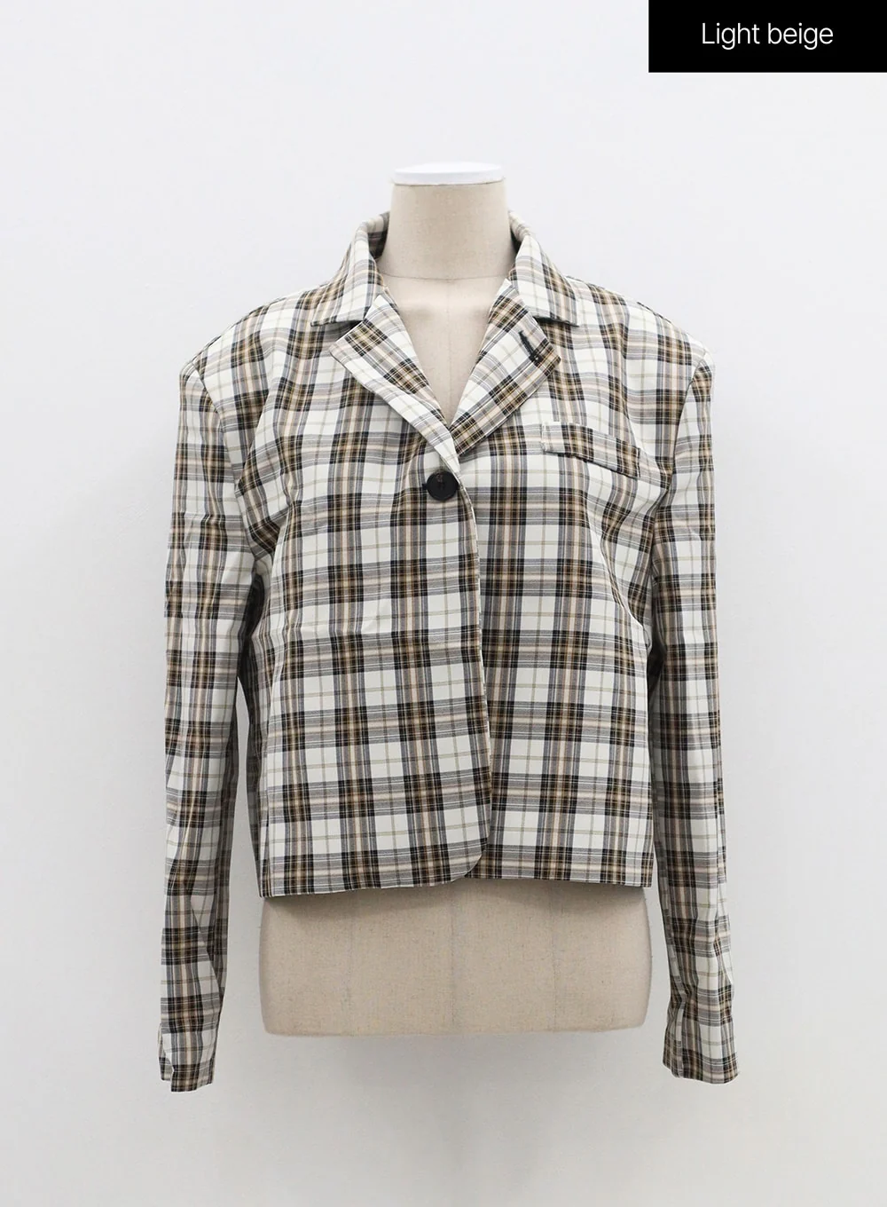 Check Pattern Crop Blazer OF310 - Image 14