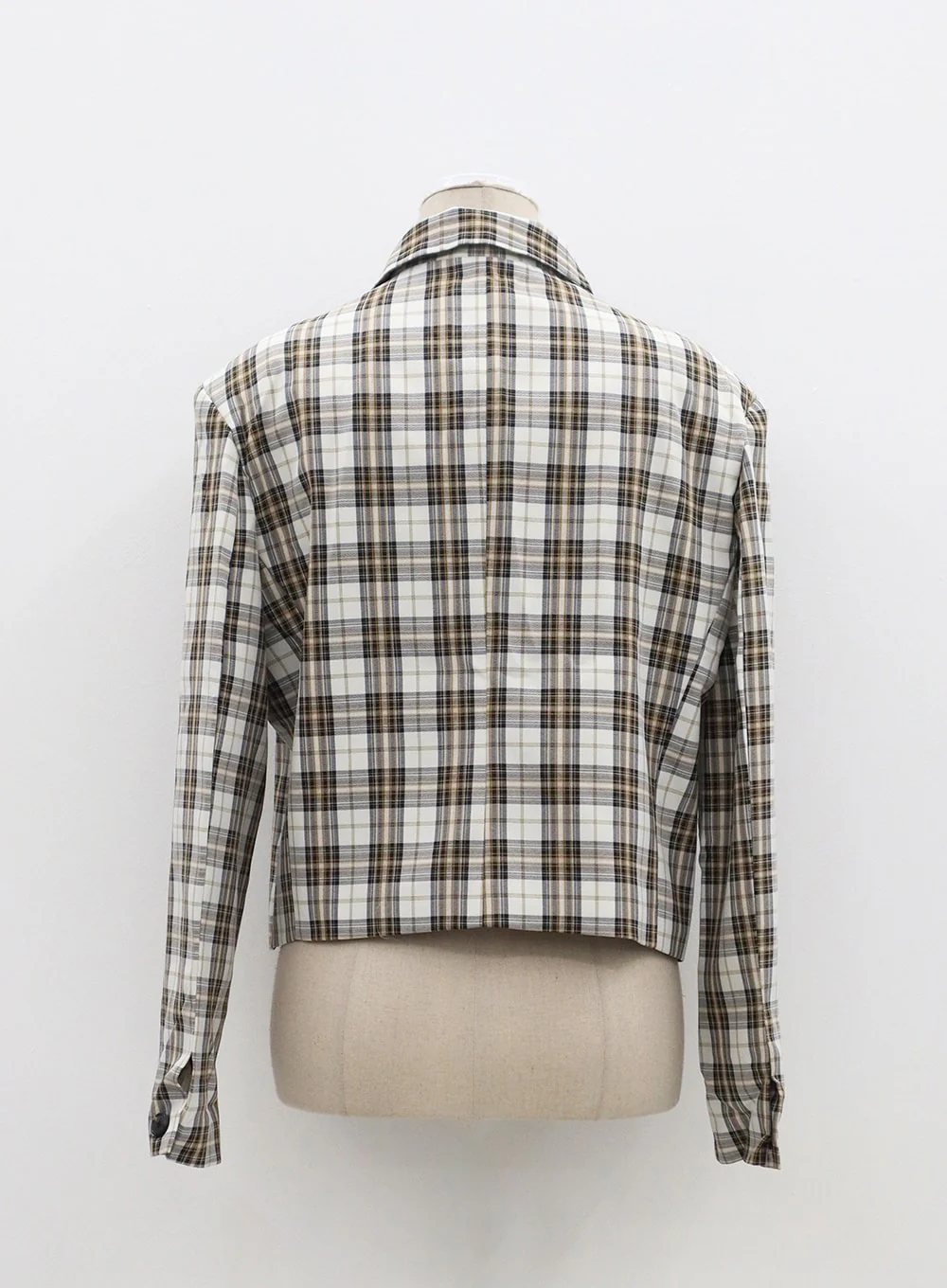 Check Pattern Crop Blazer OF310 - Image 16