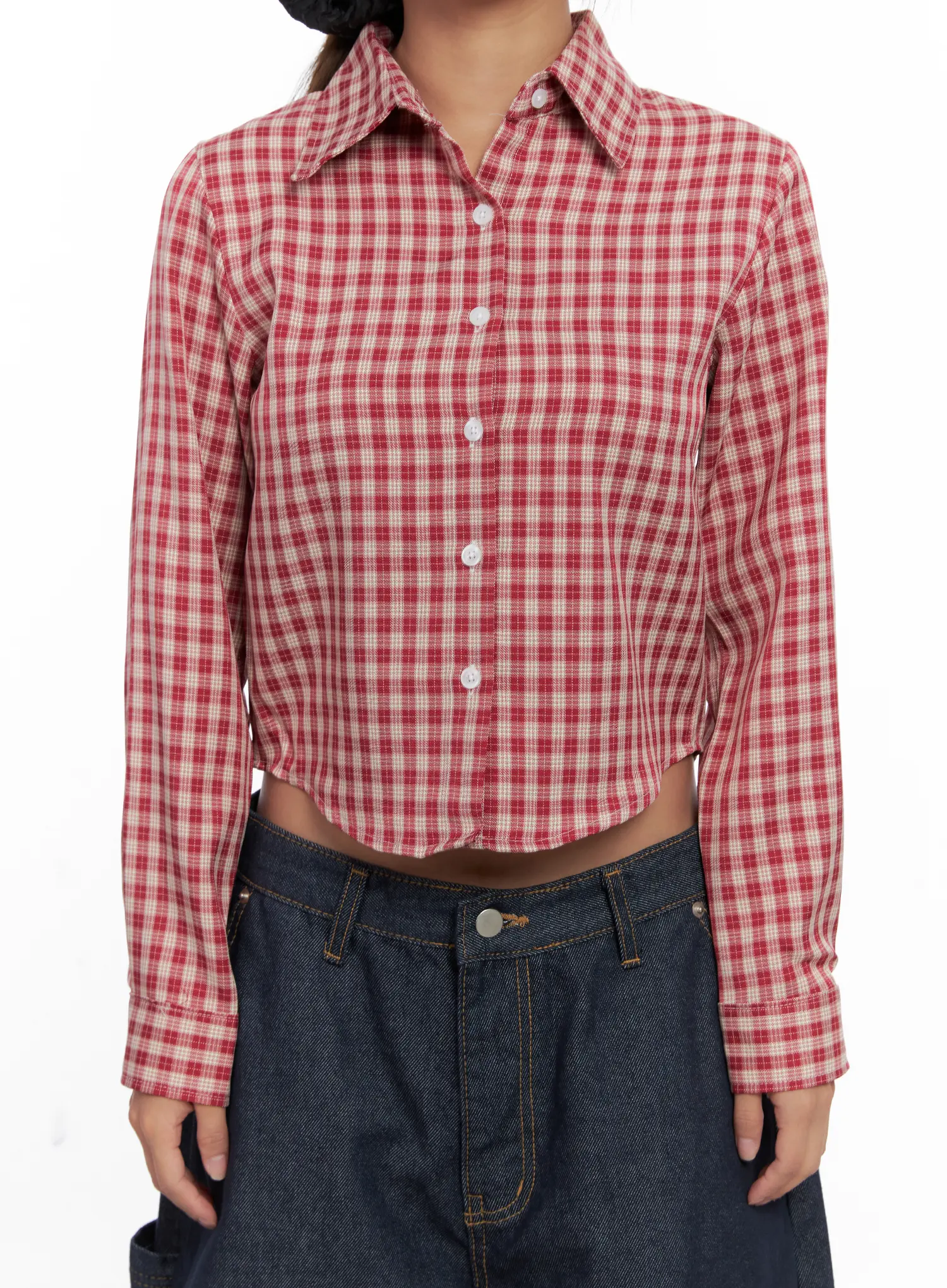 Checkered Crop Long Sleeve CS522 - Image 3