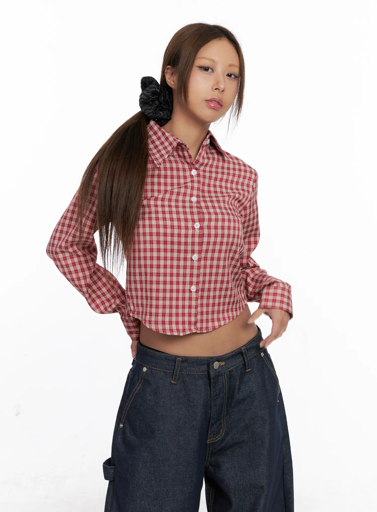 Checkered Crop Long Sleeve CS522 - Image 4