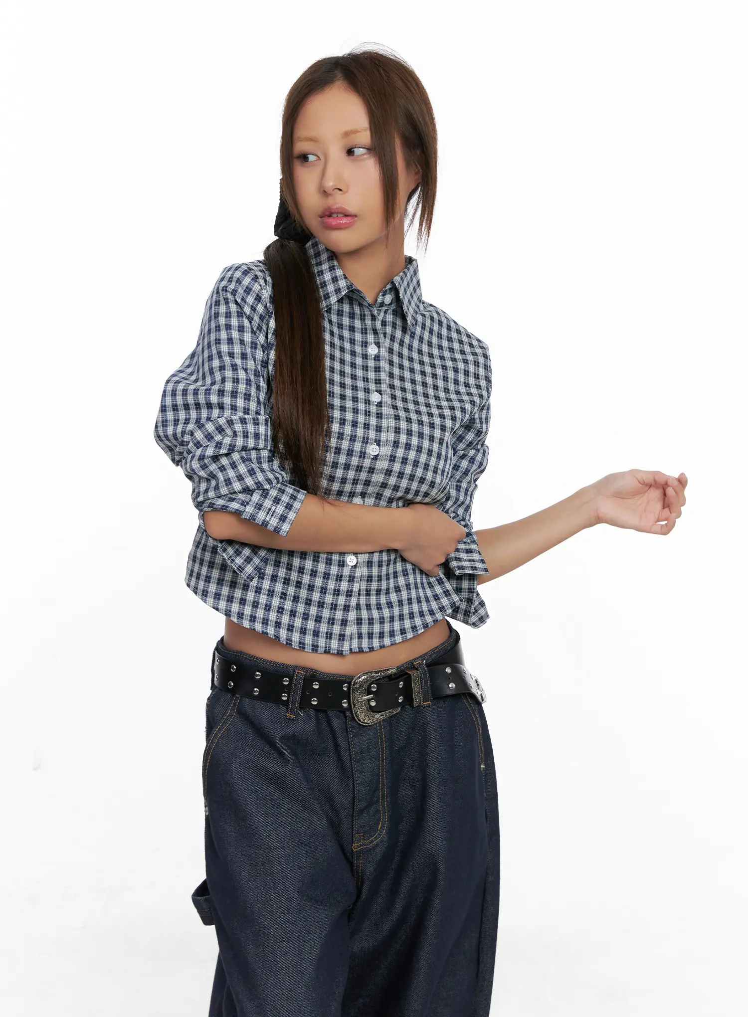 Checkered Crop Long Sleeve CS522 - Image 8