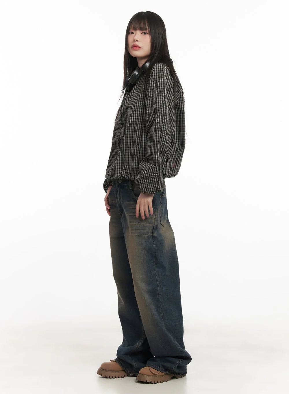 Checkered Hooded Windbreaker Jacket CF519 - Image 8