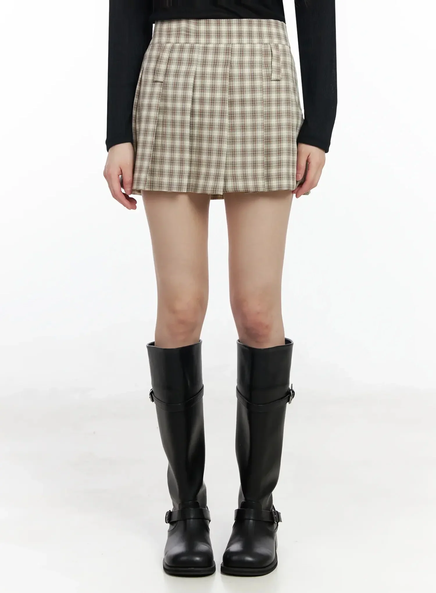 Checkered Pleated Skirt IM530