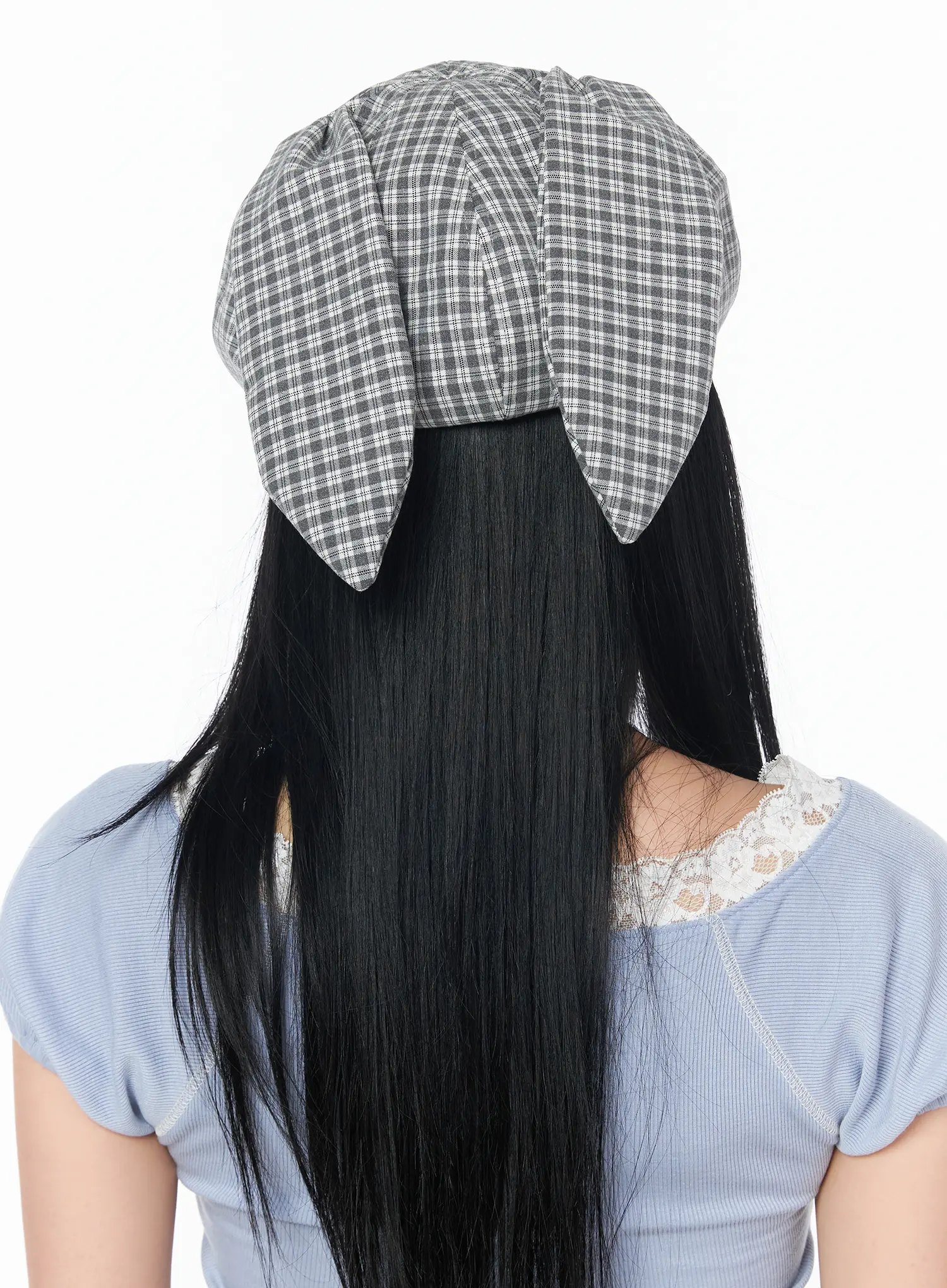 Checkered Rabbit Ear Hat CY513 - Image 7