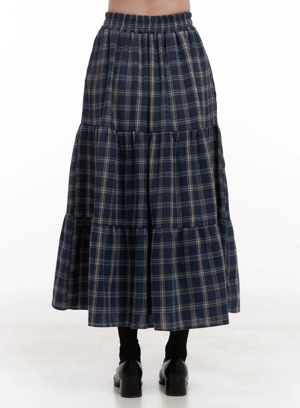 Checkered Ruffle Maxi Skirt OD403 - Image 7