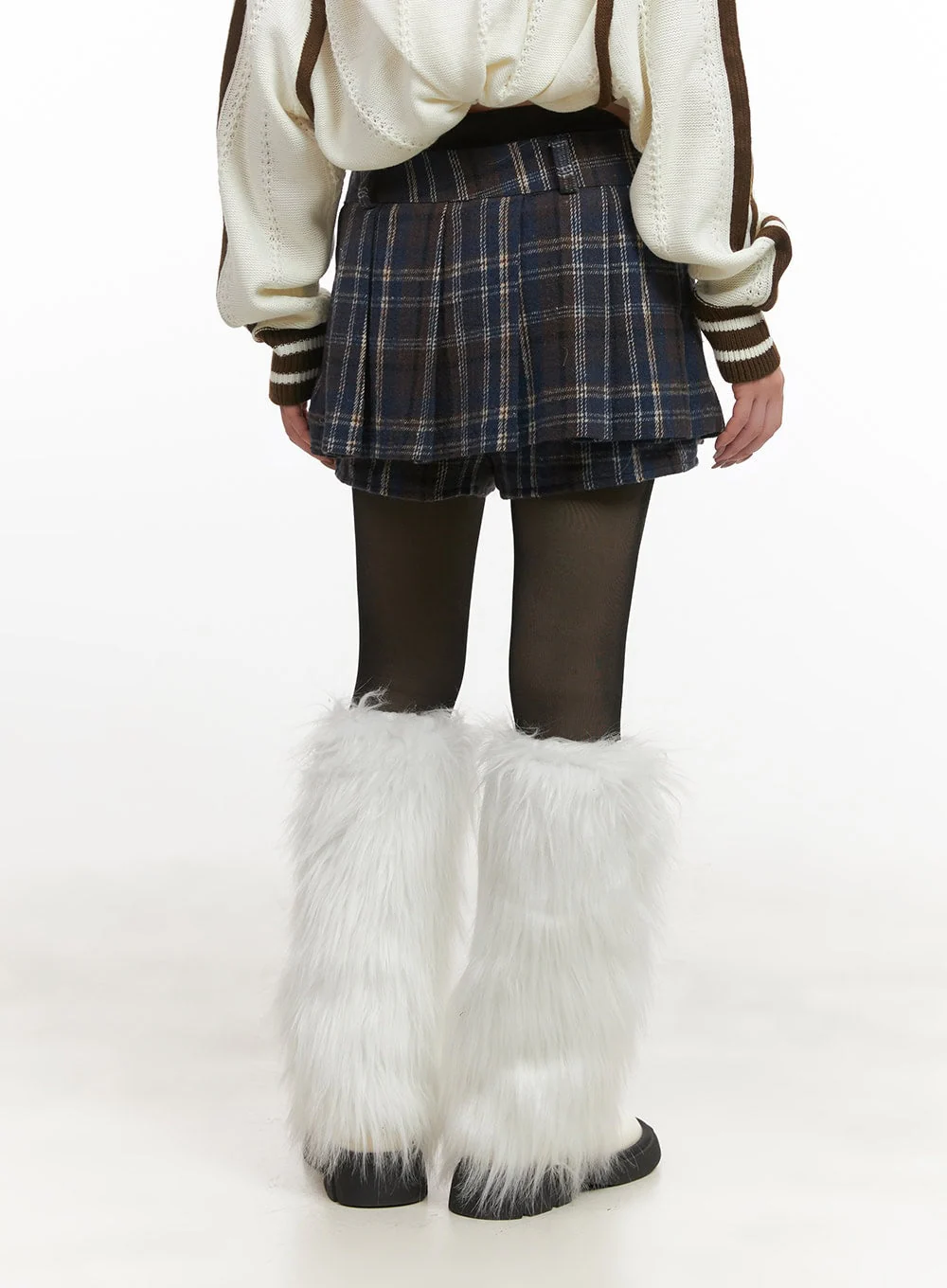 Checkered Winter Pleated Mini Skirt CJ516 - Image 8
