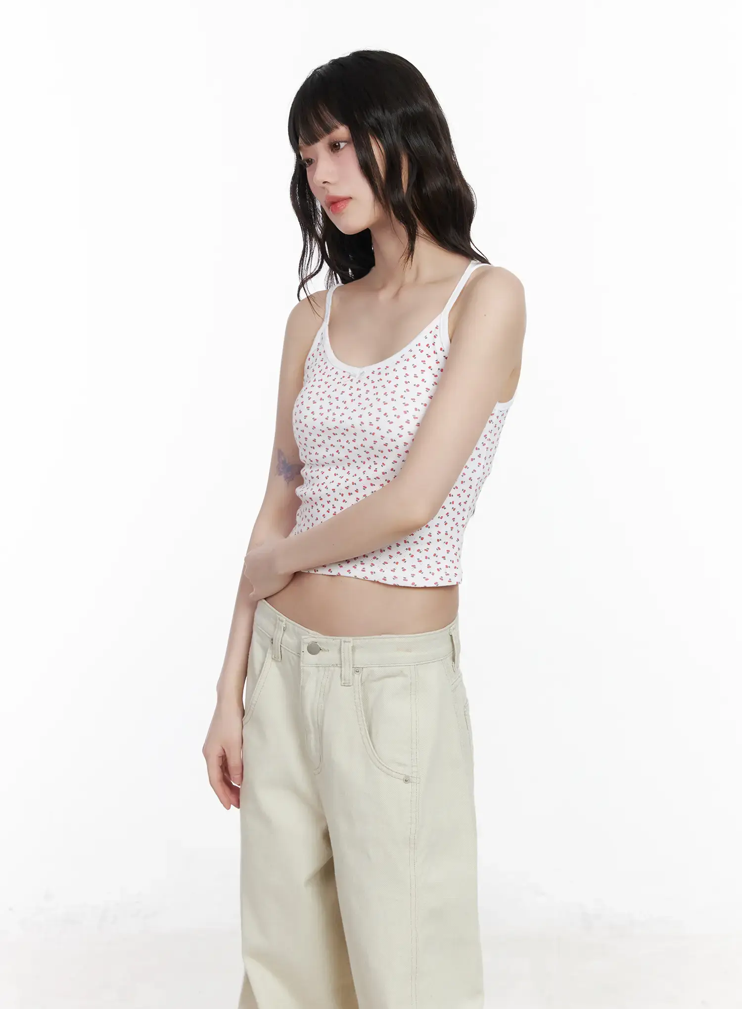 Cherry Print Ribbon Cami Top CM526 - Image 5