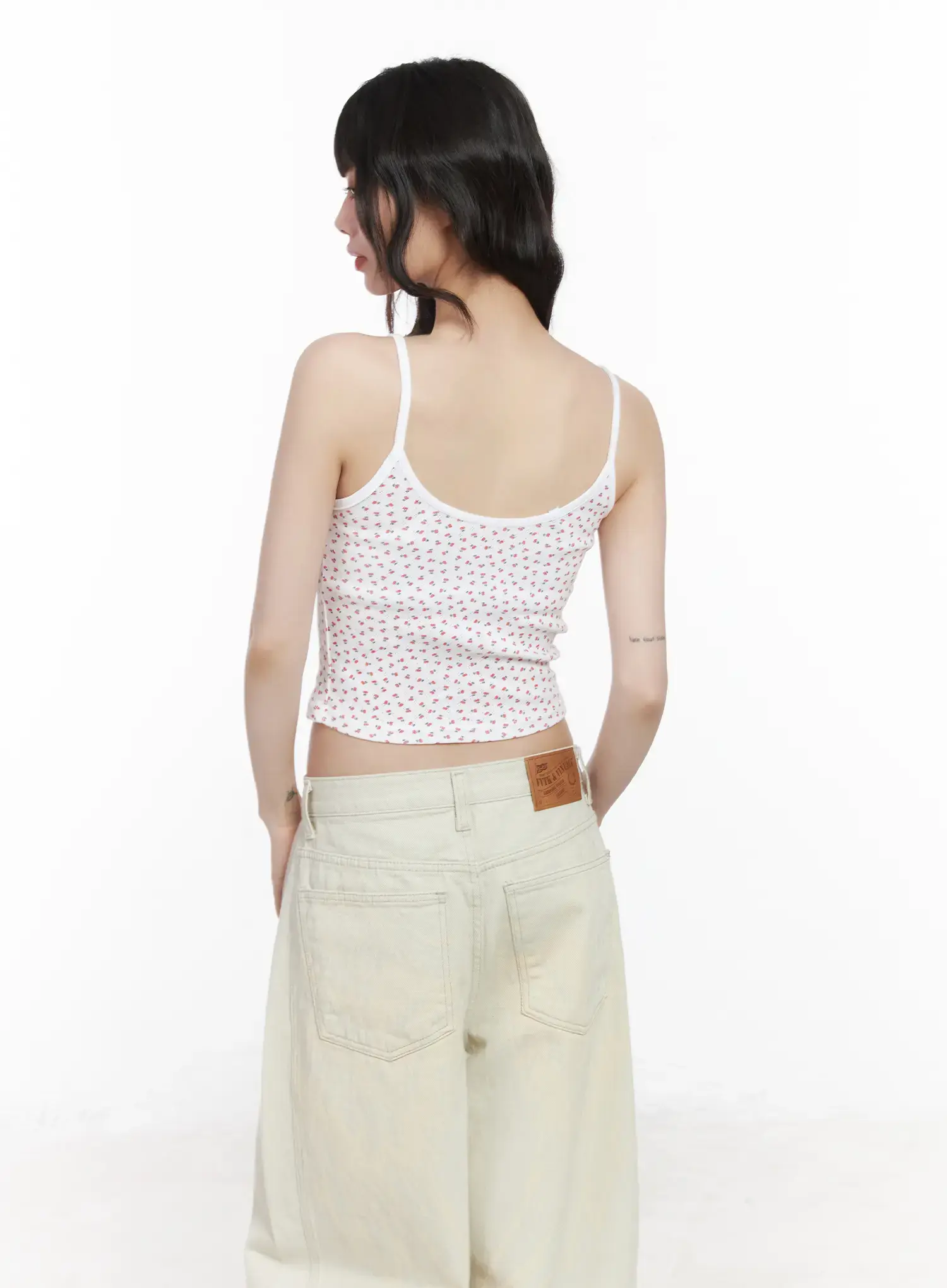 Cherry Print Ribbon Cami Top CM526 - Image 7