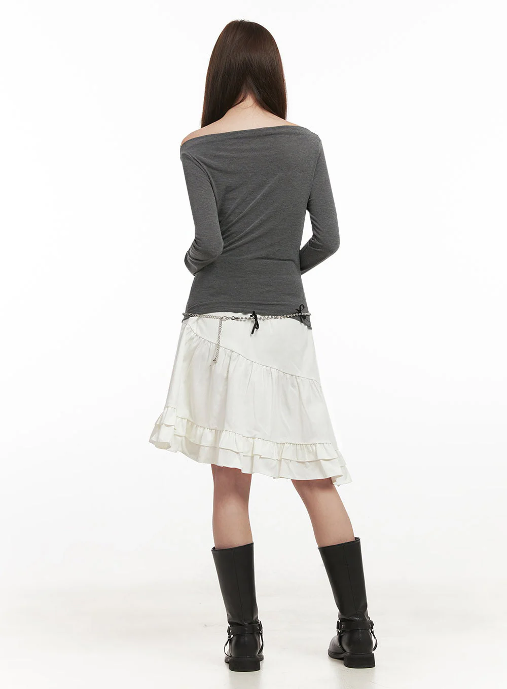 Chic Boat Neck Long Sleeve Top IJ527 - Image 11