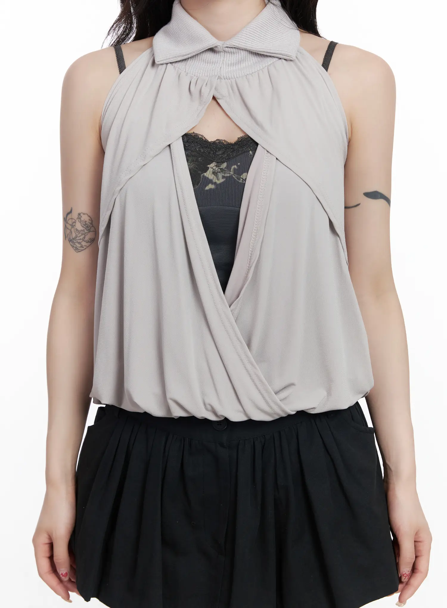 Chic Drape Collar Sleeveless Top CJ526 - Image 8