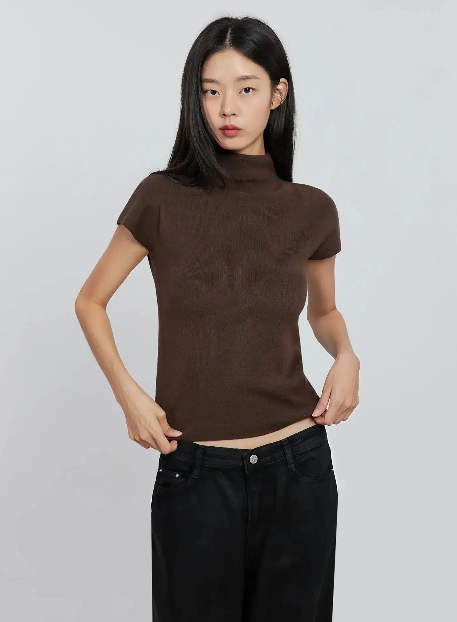 Chic High Neck Knit Top IO530 - Image 2