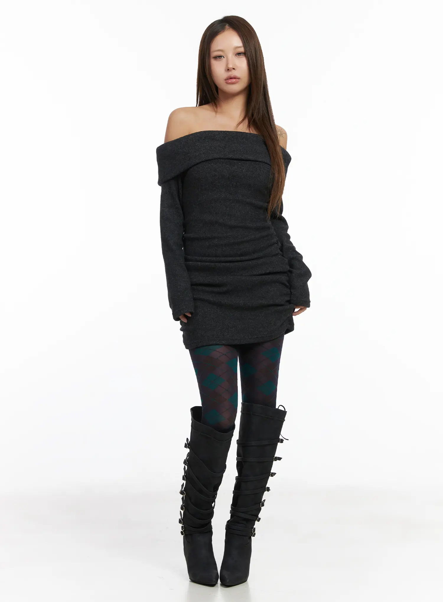 Chic Off-Shoulder Mini Dress CJ513 - Image 3