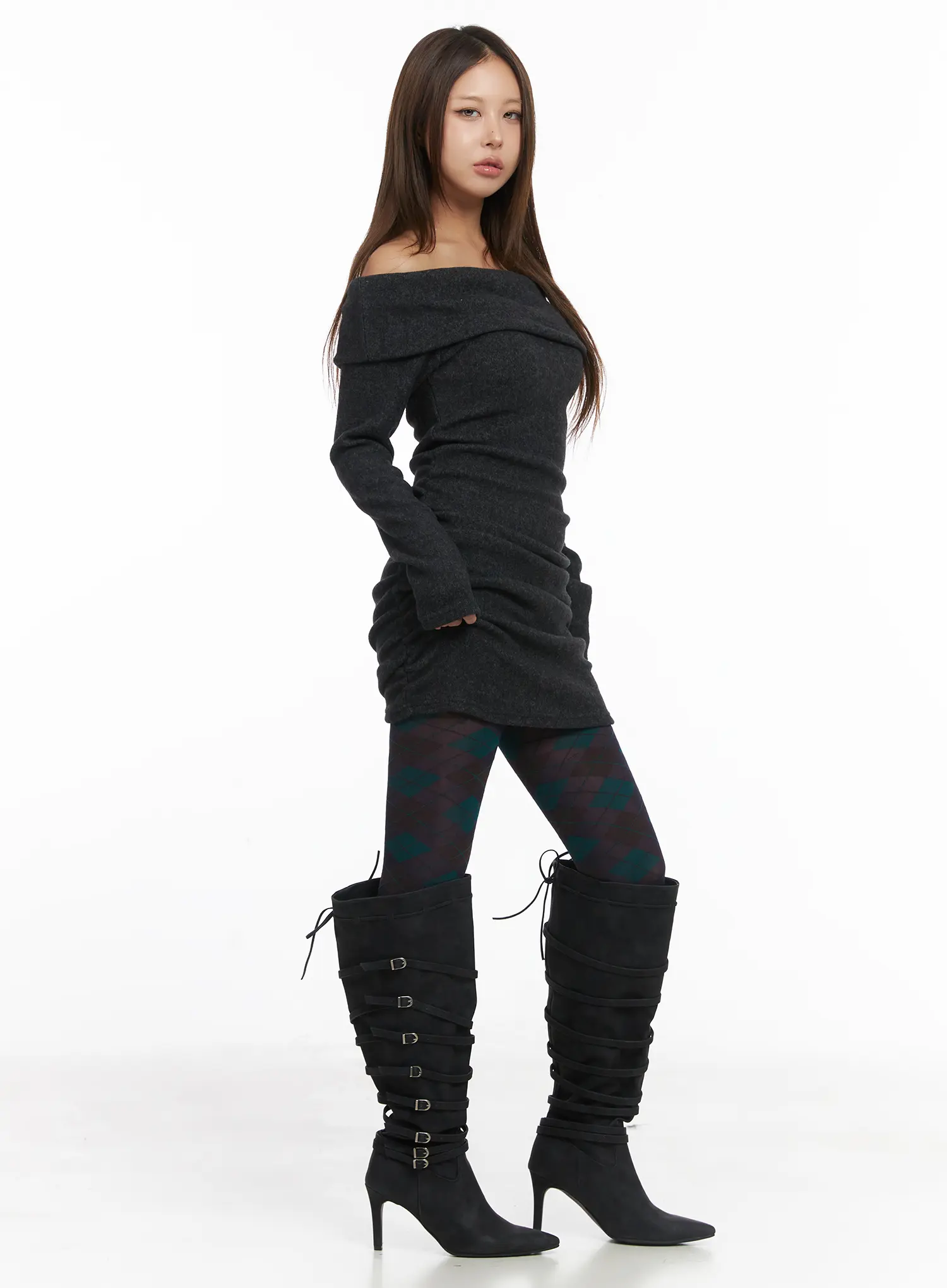 Chic Off-Shoulder Mini Dress CJ513 - Image 4