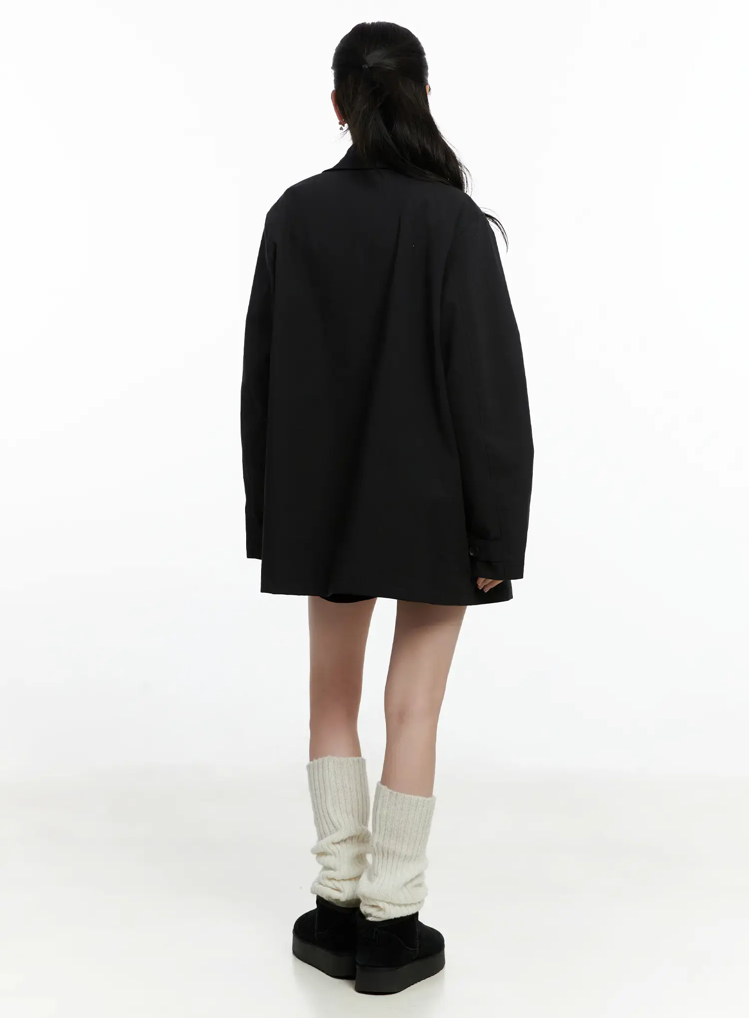 Chic Oversized Cotton Jacket F502 - Image 11
