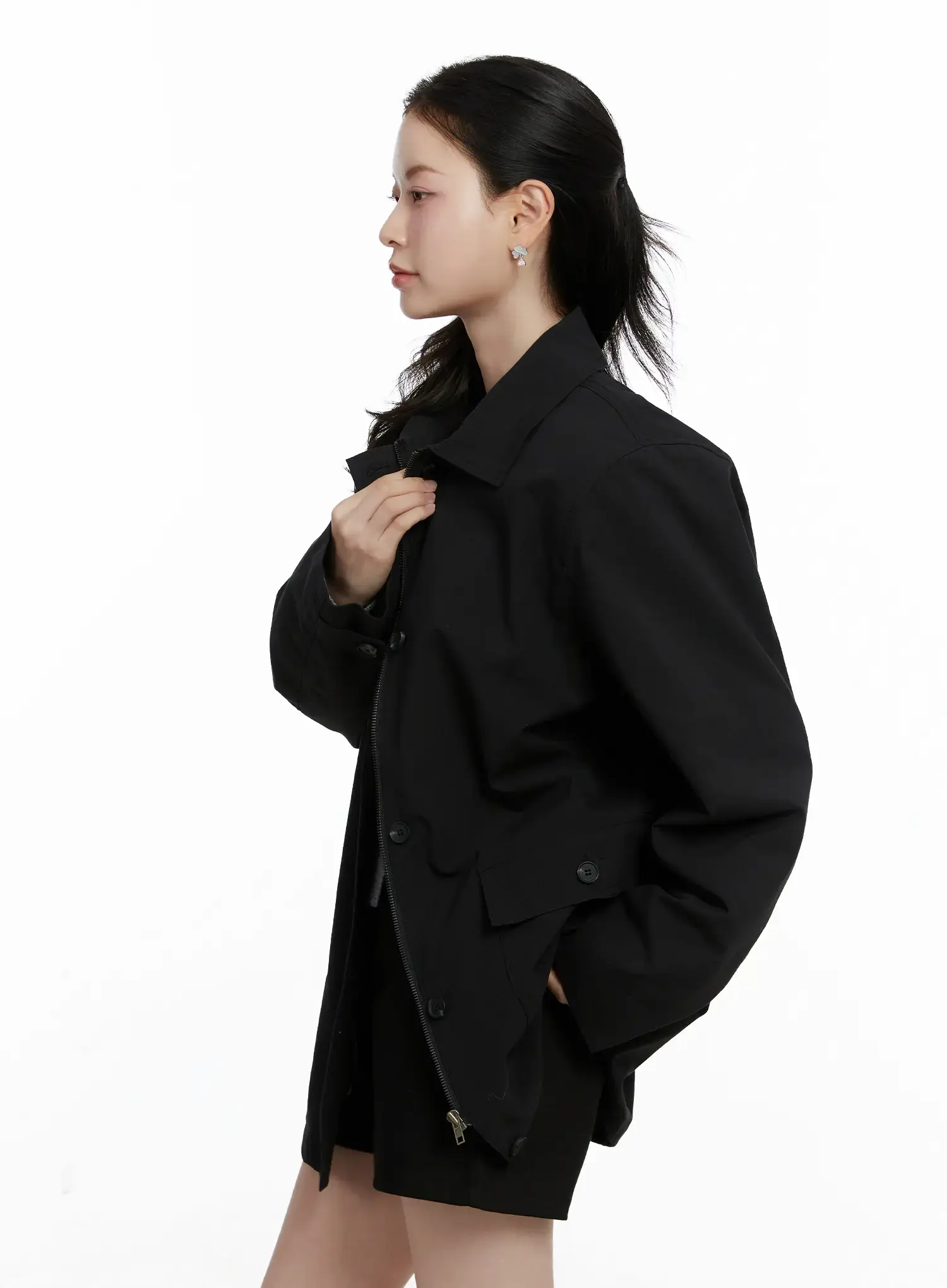 Chic Oversized Cotton Jacket F502 - Image 8