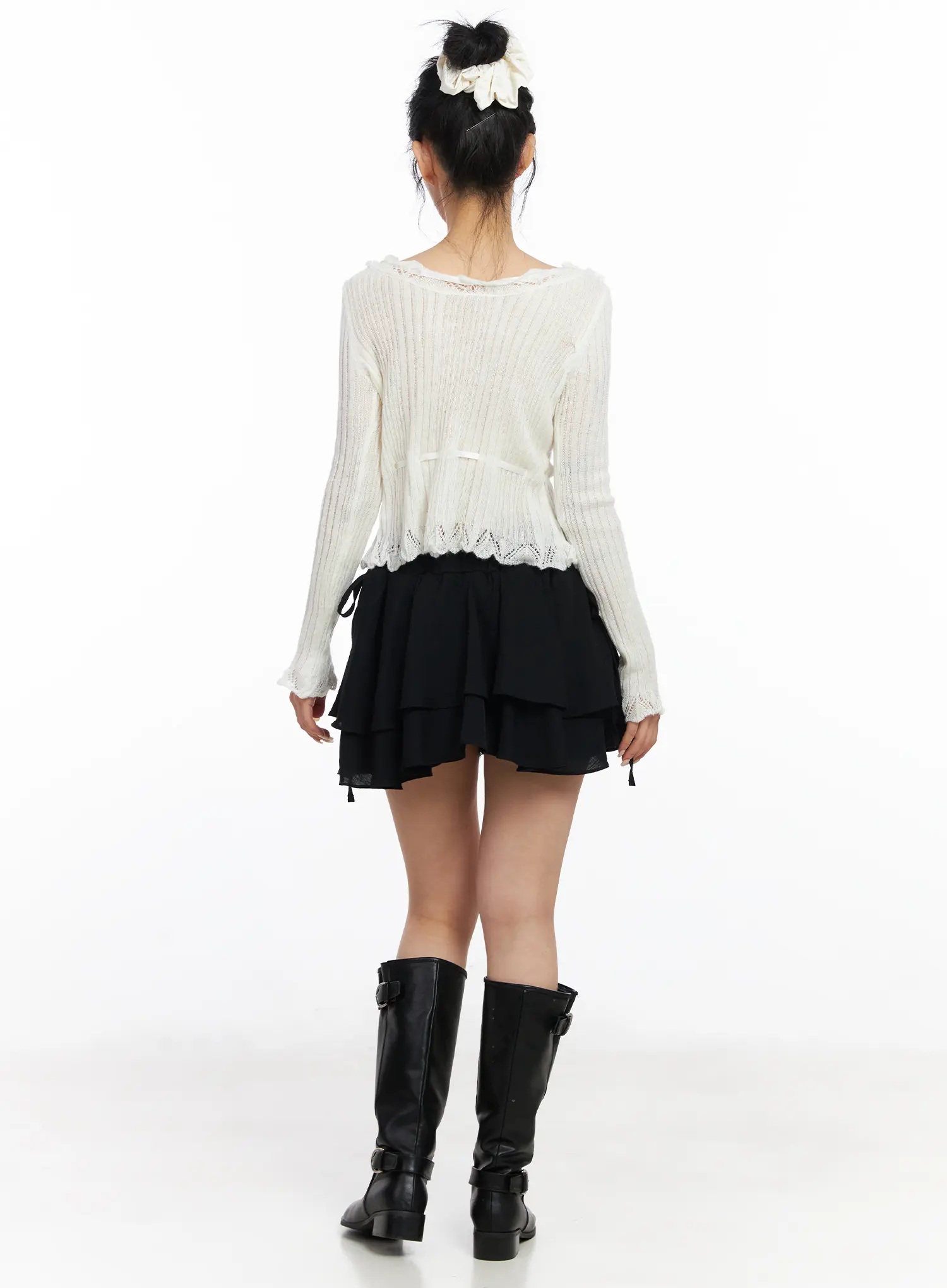 Chic Ribbon Flare Mini Skirt CJ523 - Image 7