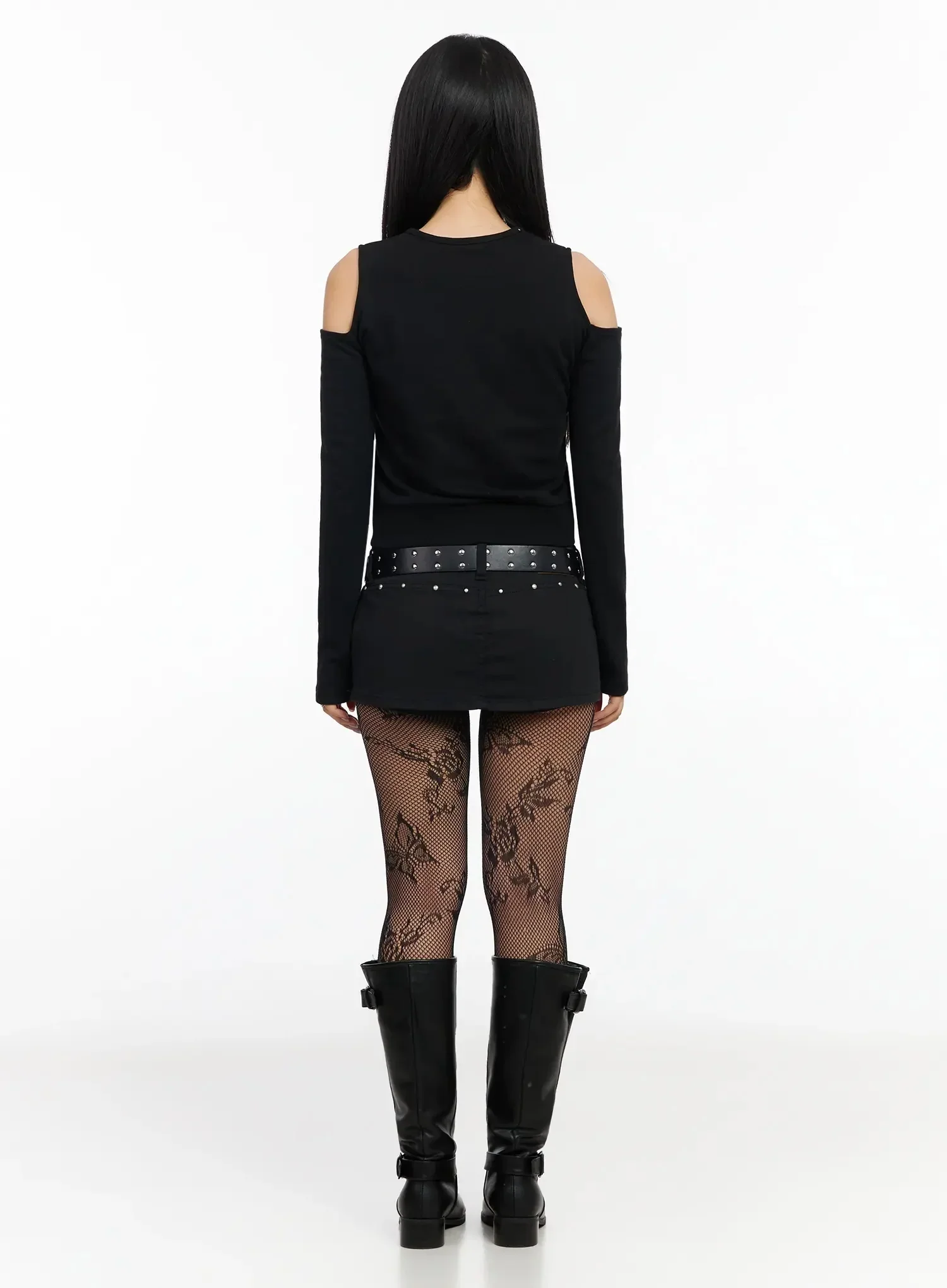 Chic Shoulder Cut-Out Zip-Up Top IA507 - Image 11