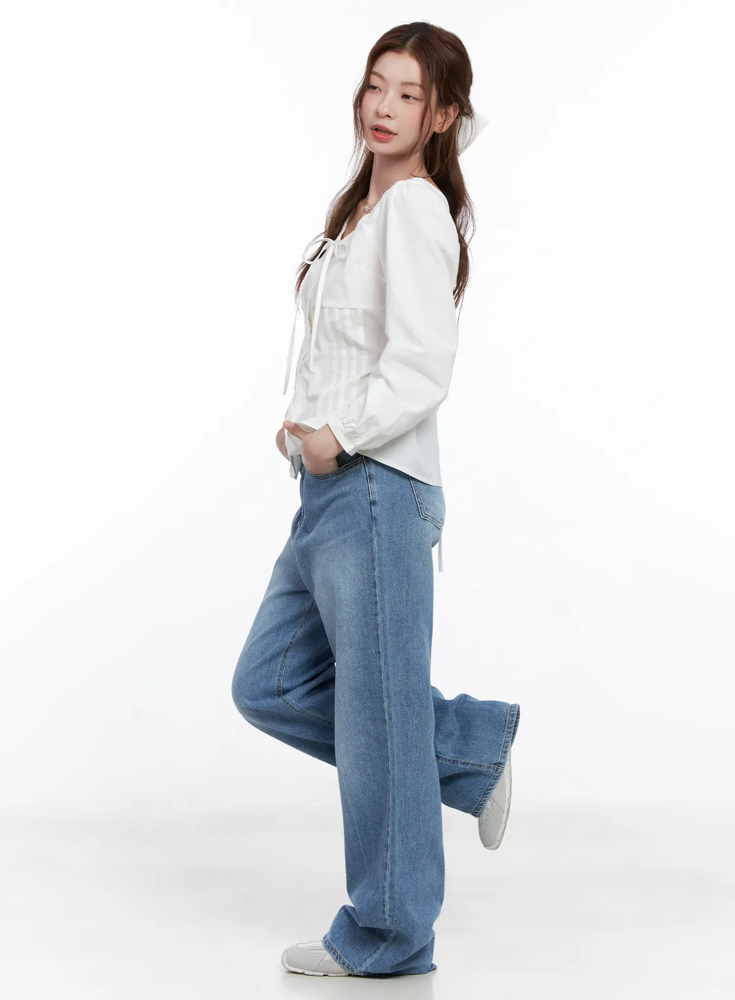 Chic Two-Way Ribbon Blouse CG521 - Image 5
