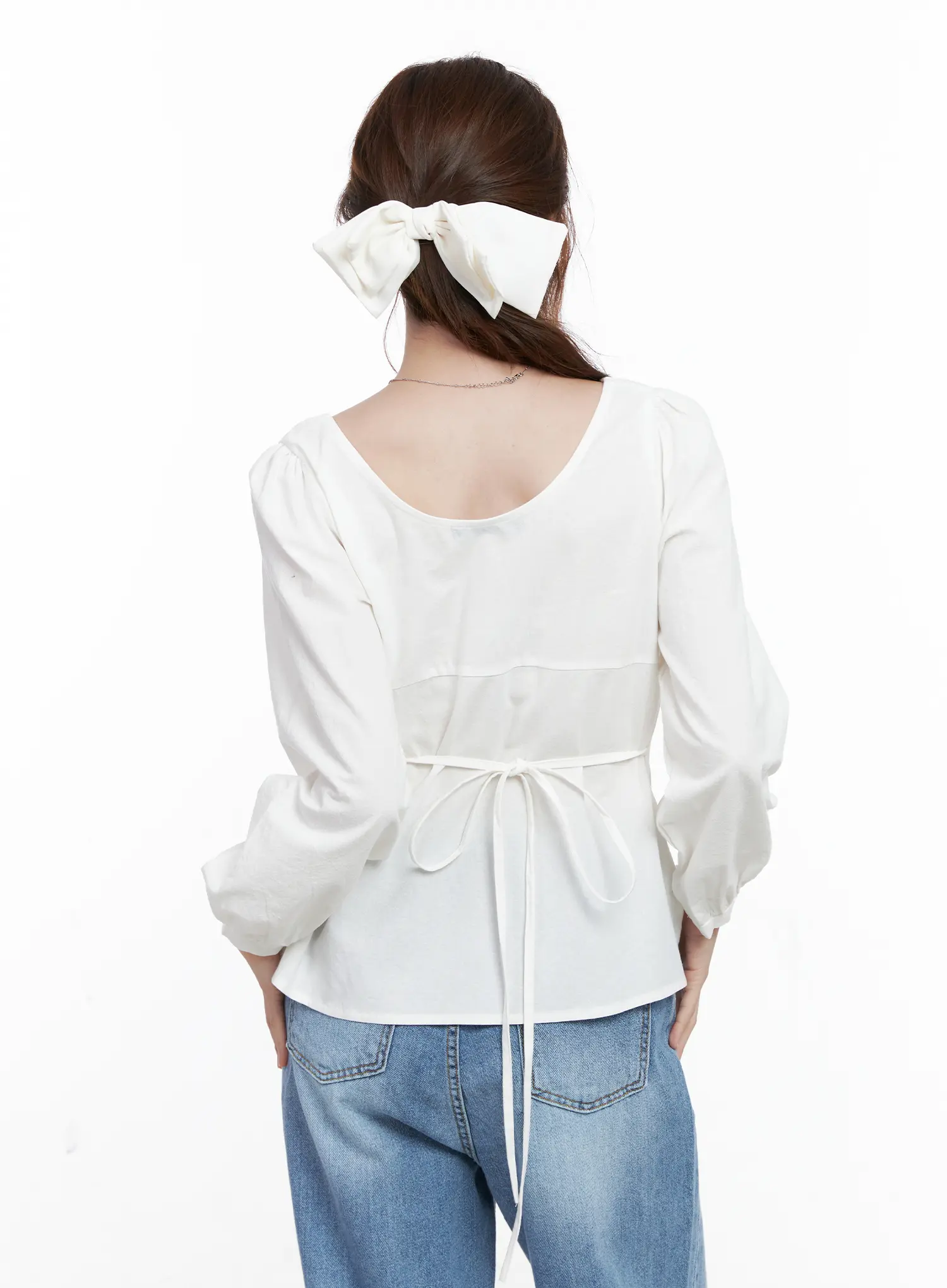 Chic Two-Way Ribbon Blouse CG521 - Image 7