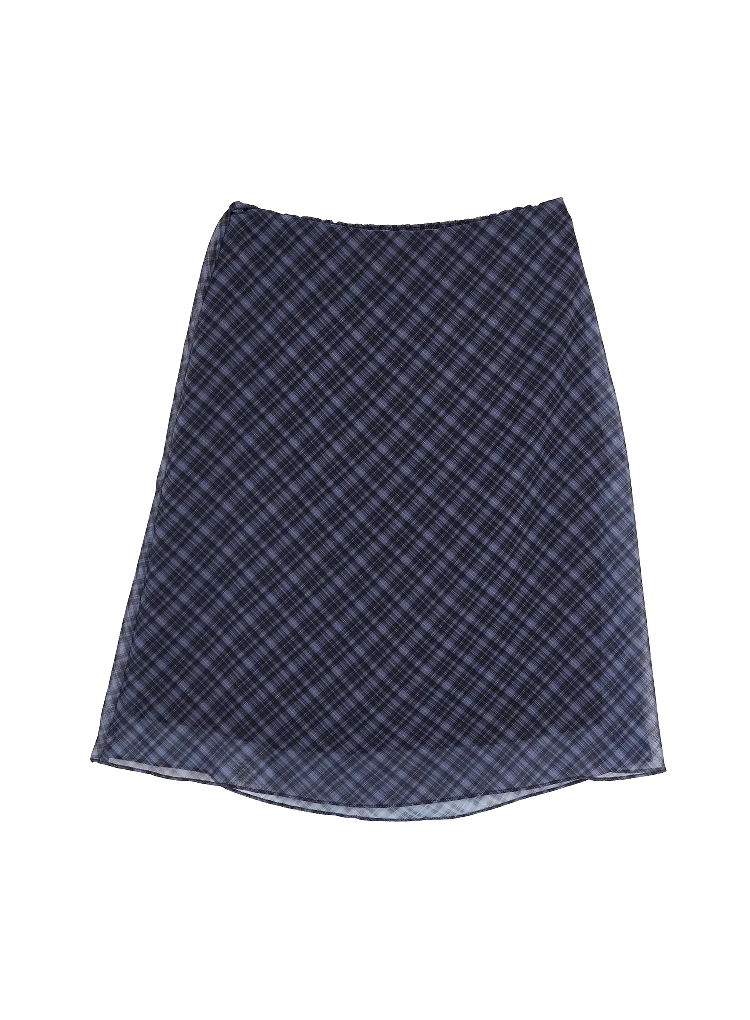 Chiffon Flare Plaid Midi Skirt IY507 - Image 16