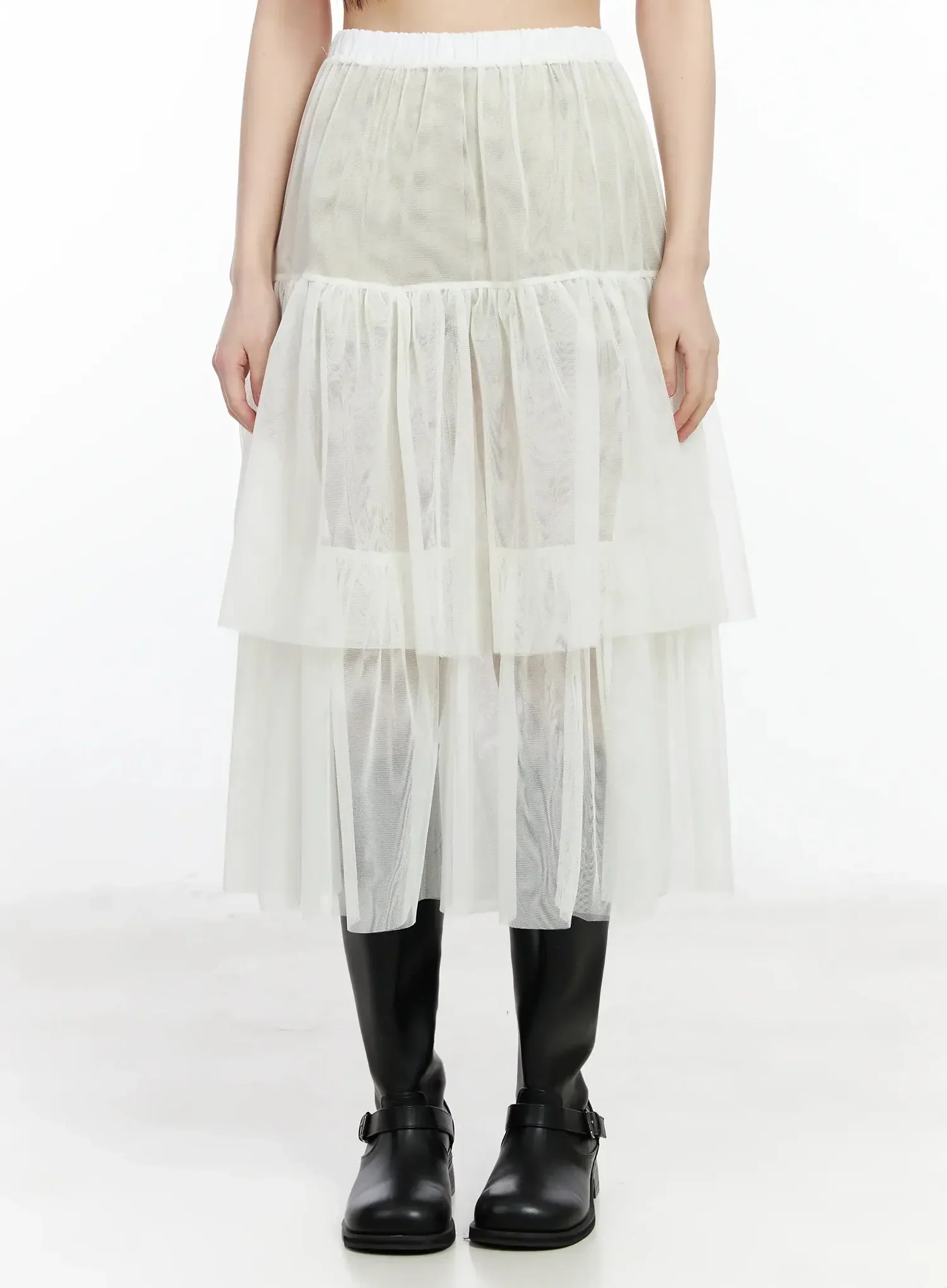 Chiffon Layered Midi Skirt IM523