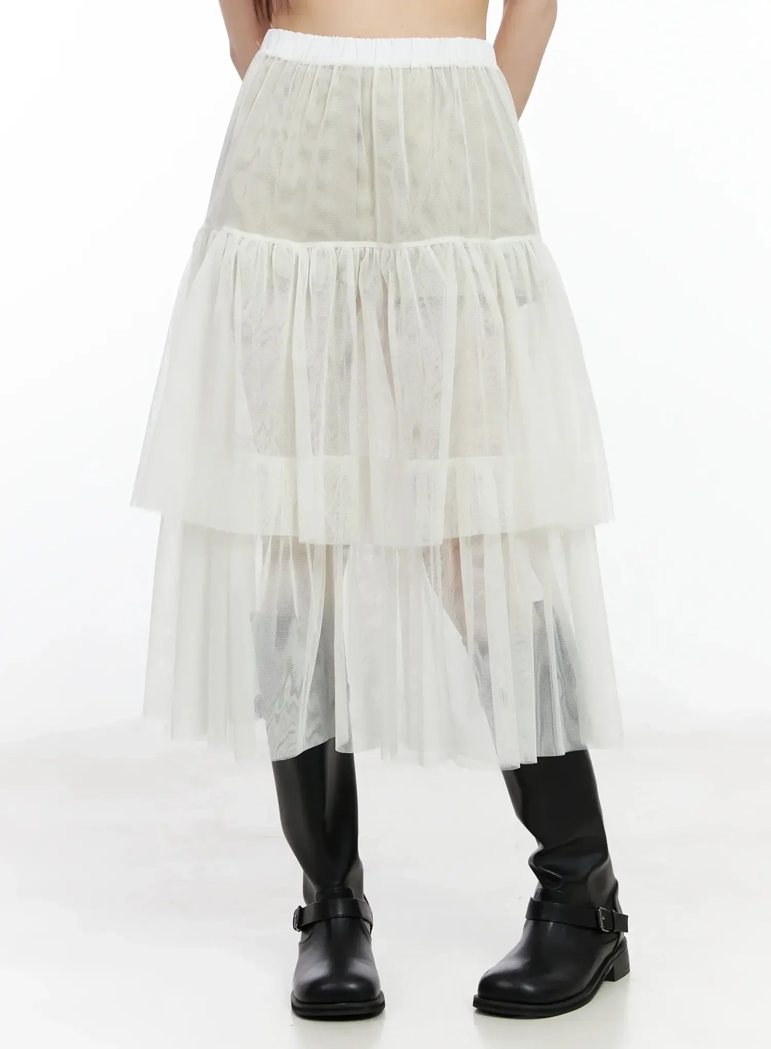 Chiffon Layered Midi Skirt IM523 - Image 9