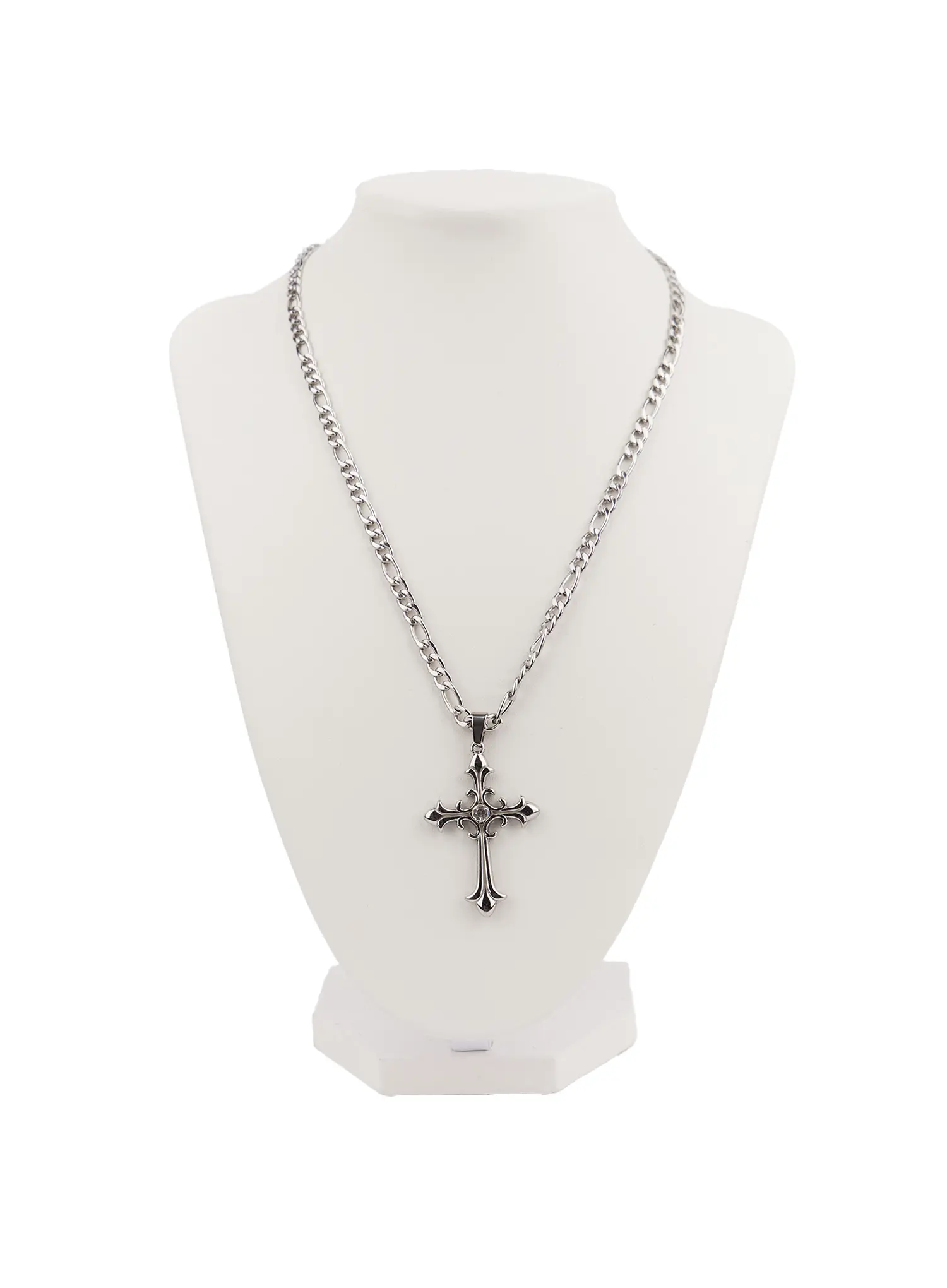 Chunky Chain Cross Necklace CM505 - Image 3