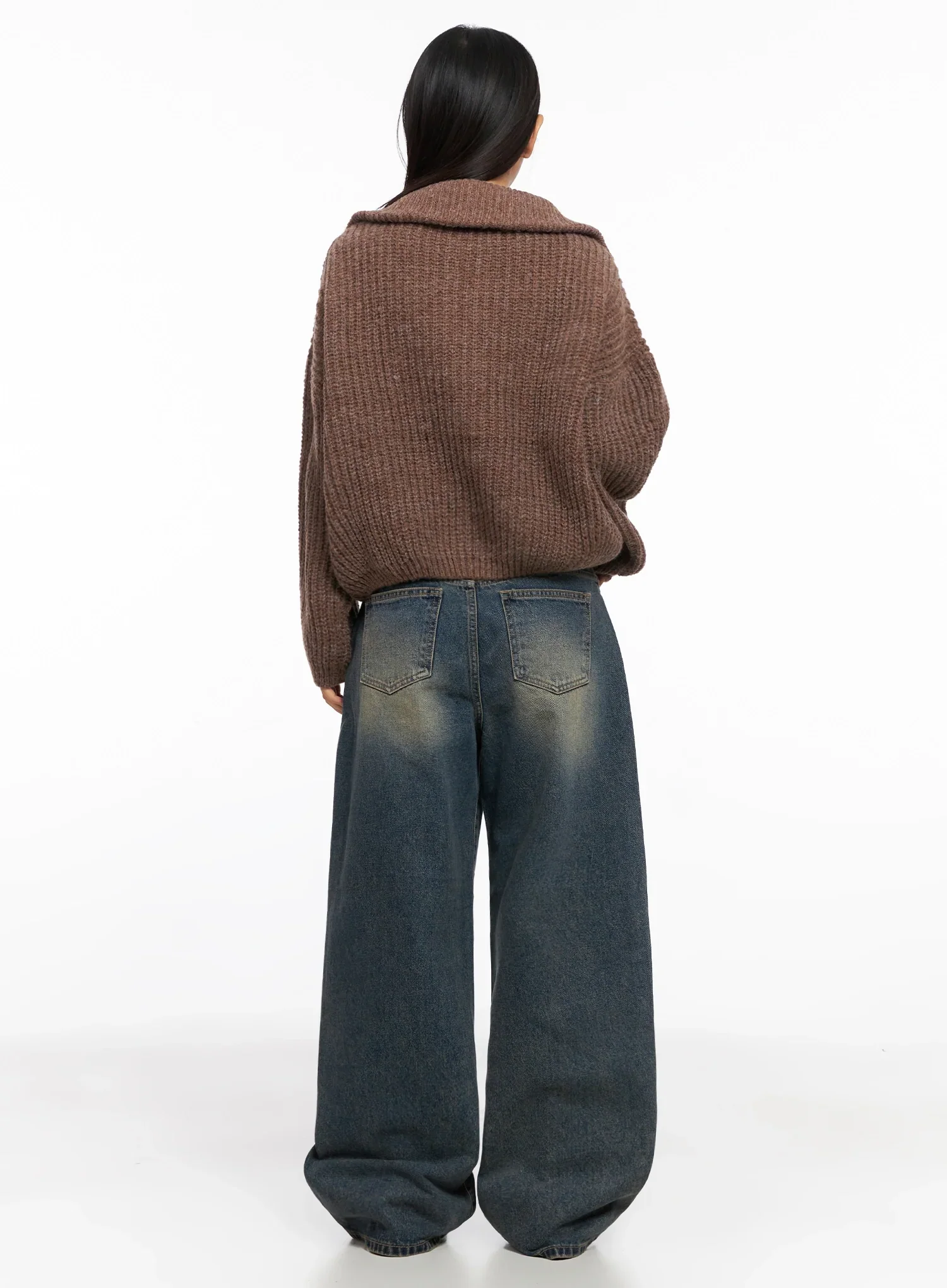 Chunky Knit Twist Zip-Up Cardigan IG528 - Image 9