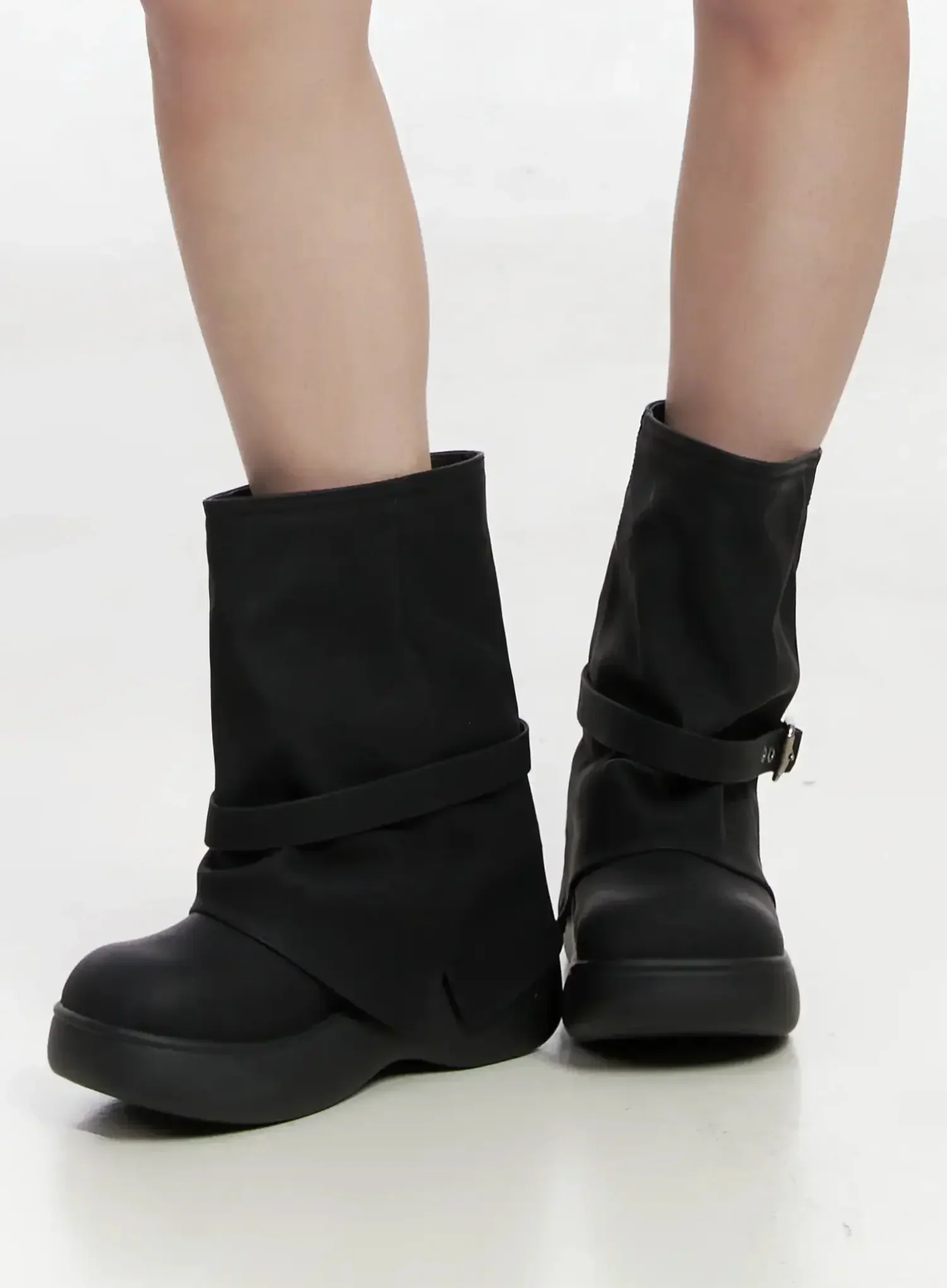 Chunky Platform Mid-Calf Boots IM503