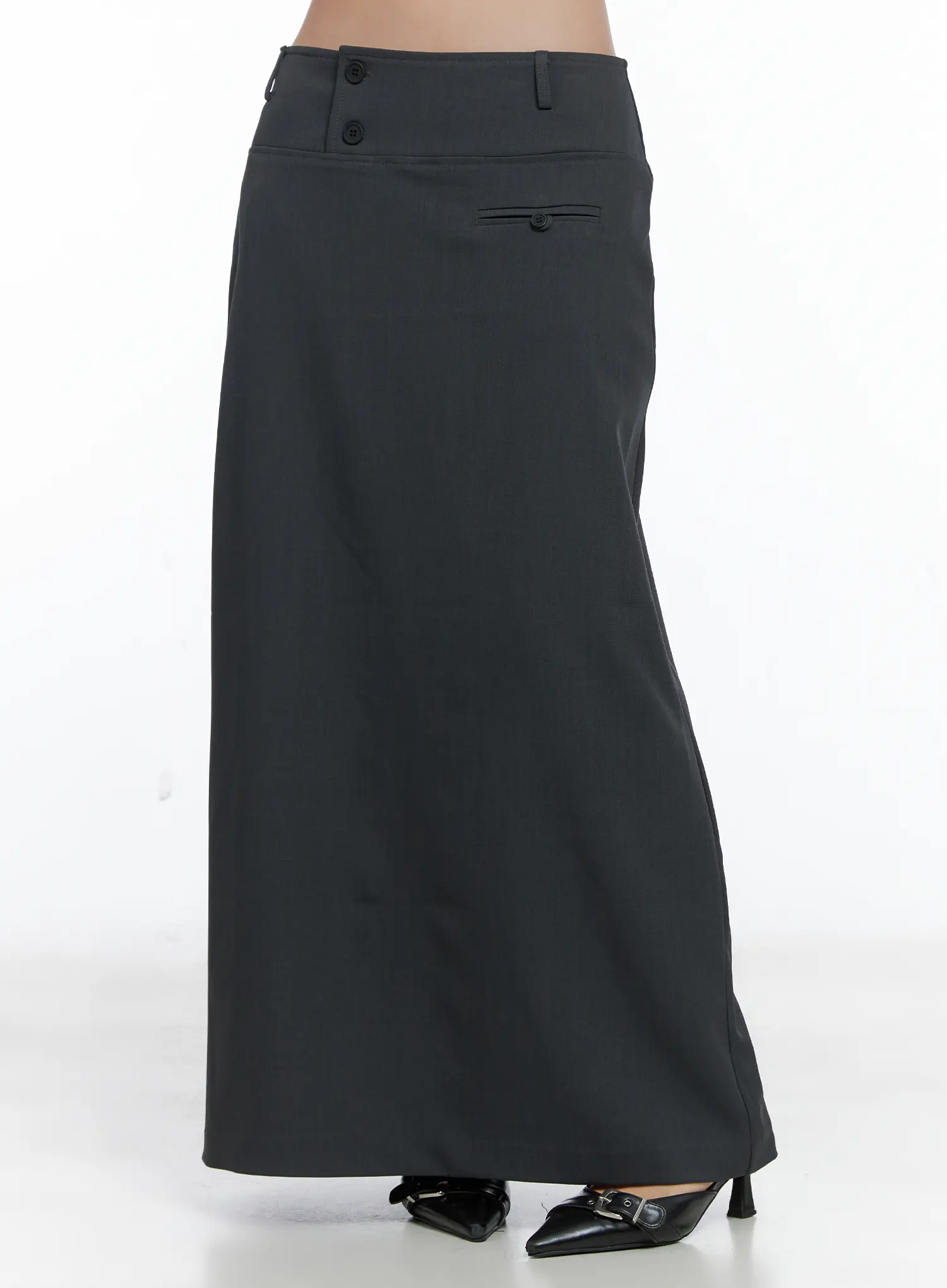 Classic Button Maxi Skirt CS502 - Image 2