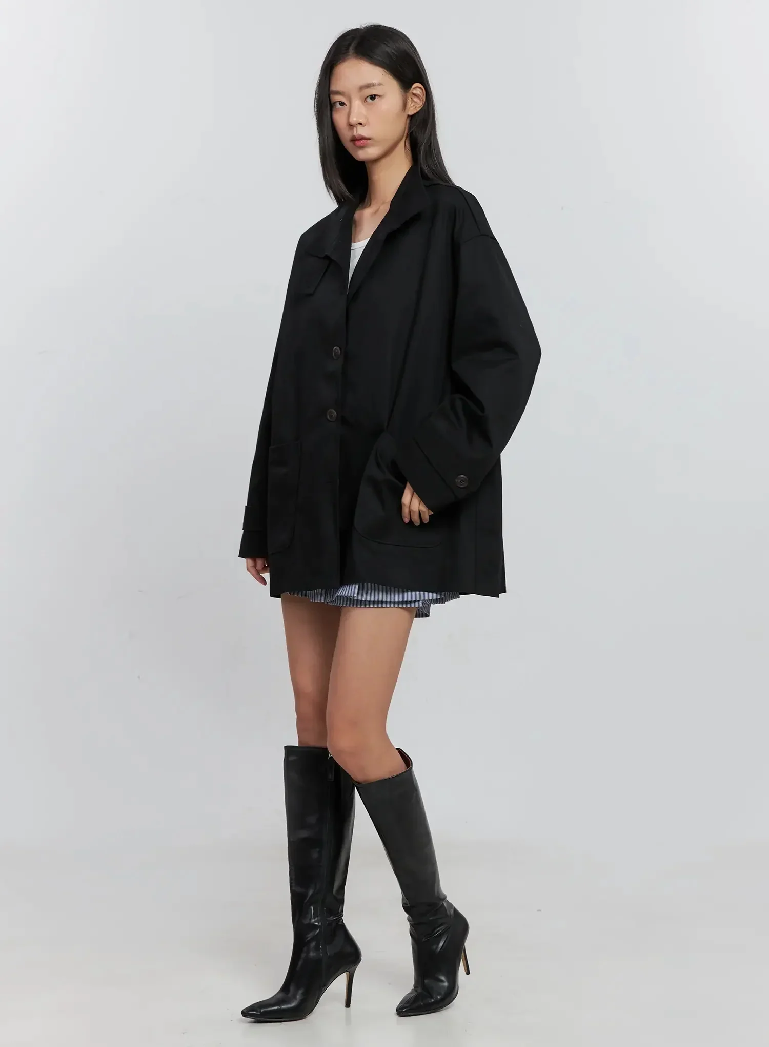 Classic Button-Up Jacket IS515 - Image 12