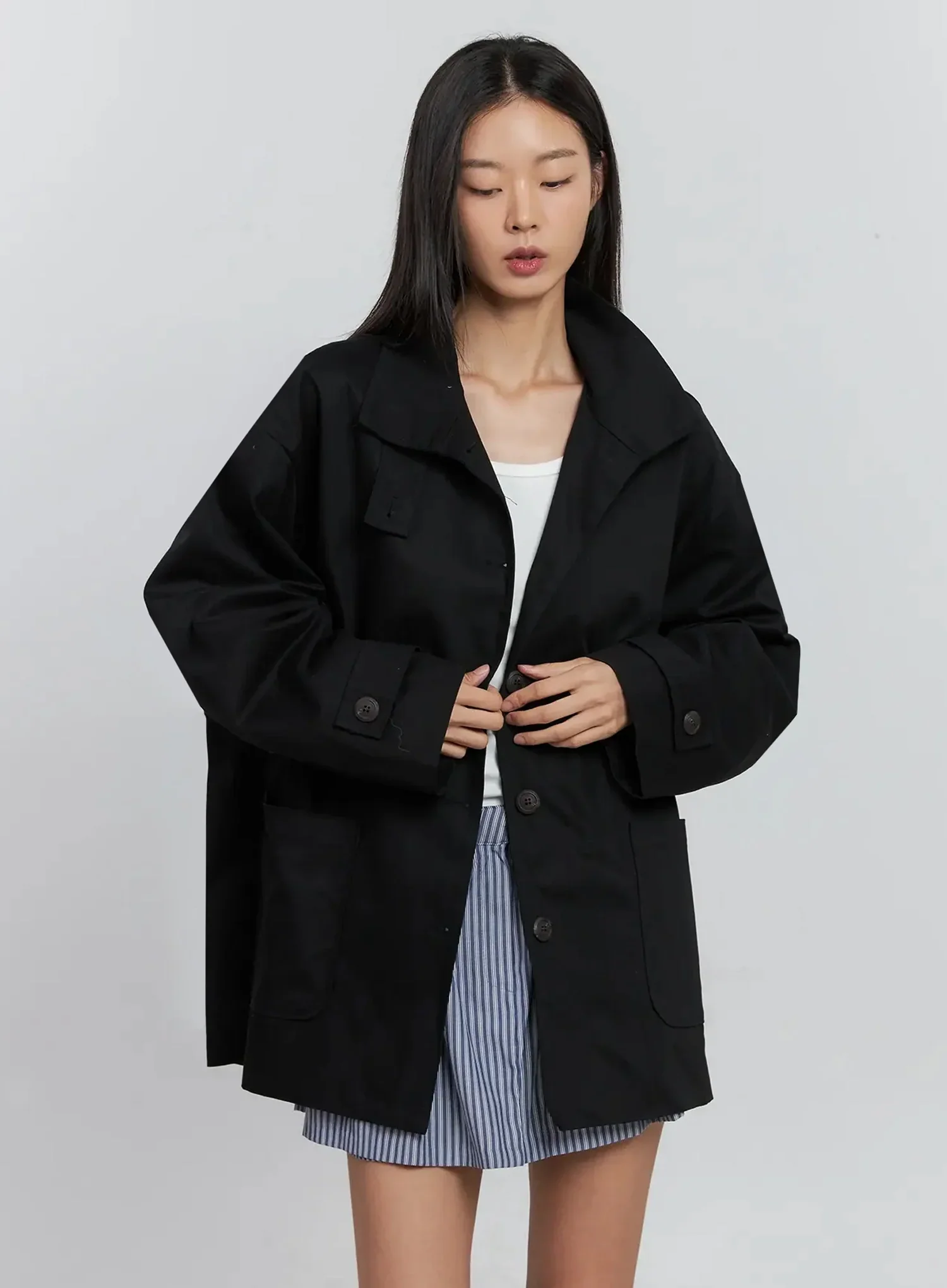 Classic Button-Up Jacket IS515 - Image 3