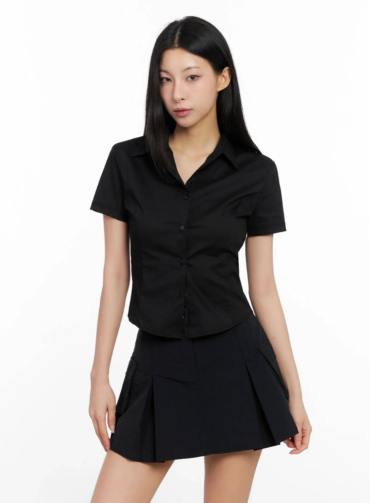 Classic Button-Up Short-Sleeve Shirt IG508 - Image 10