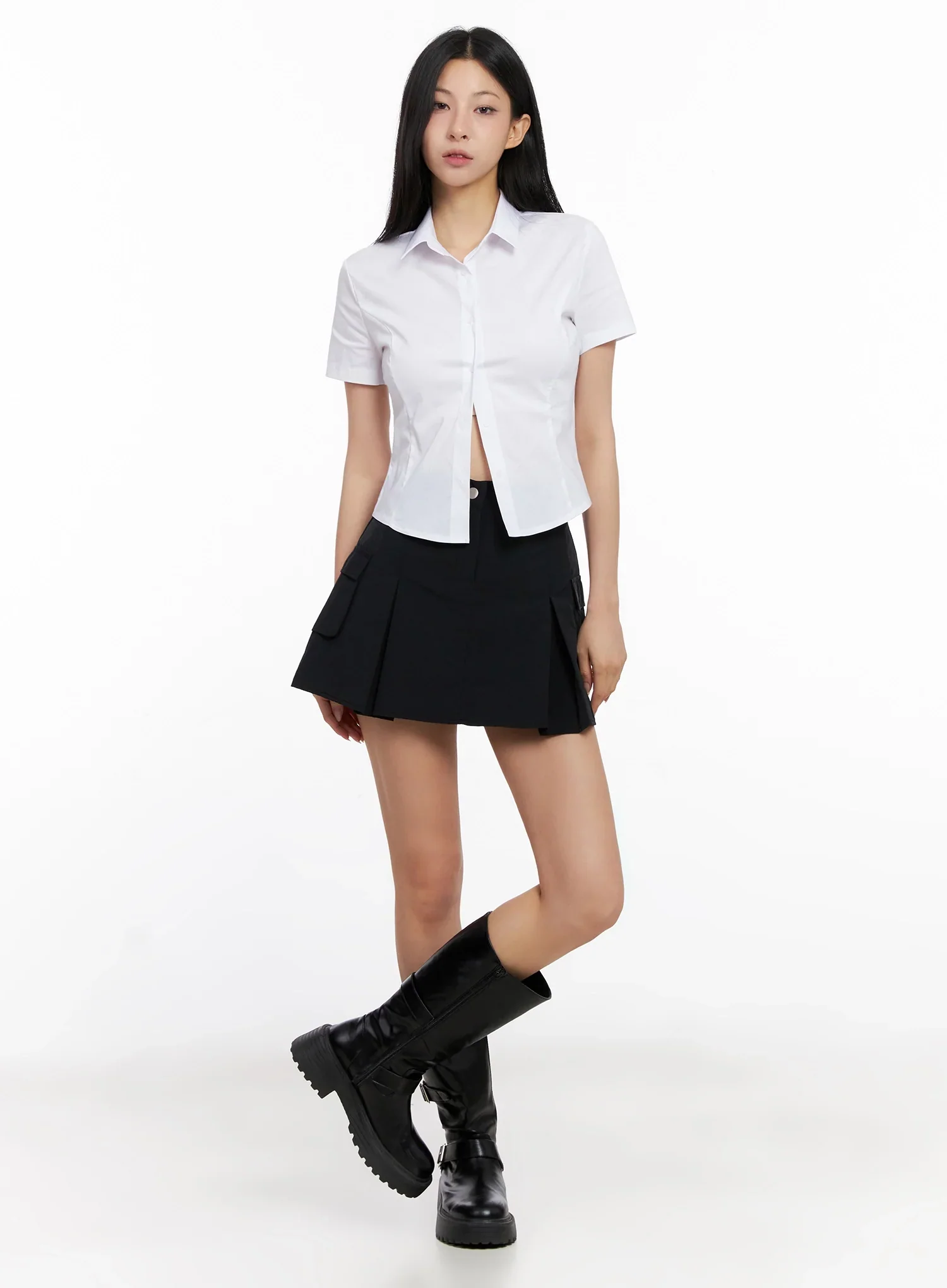Classic Button-Up Short-Sleeve Shirt IG508 - Image 12